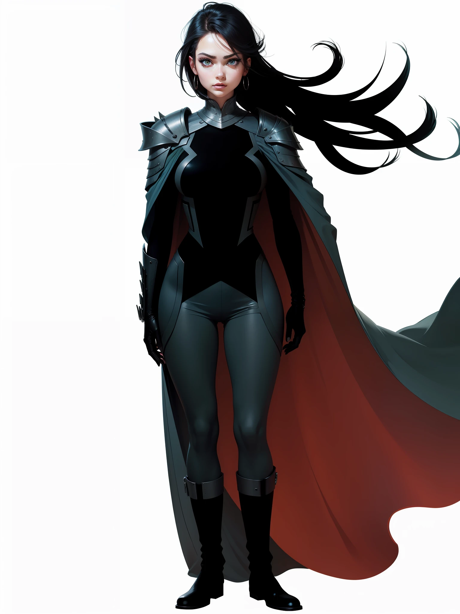 Larger eyes, add metal texture in shoulder details while retaining color --auto --s2