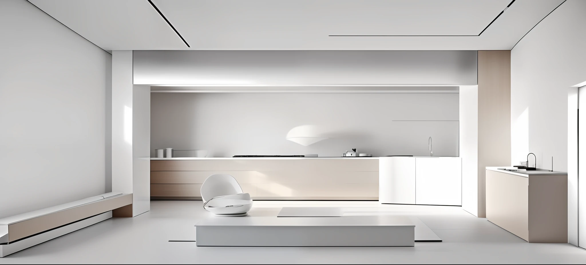 Minimalist Kitchen (Scandi Style) ,White cabinetry, light wood accents, stainless steel appliances,Bright, spacious, modern , Open to dining/living area , Interior photography, daylight ,Niki Brantmark,Simple, elegant, scandi, kitchen,John Pawson