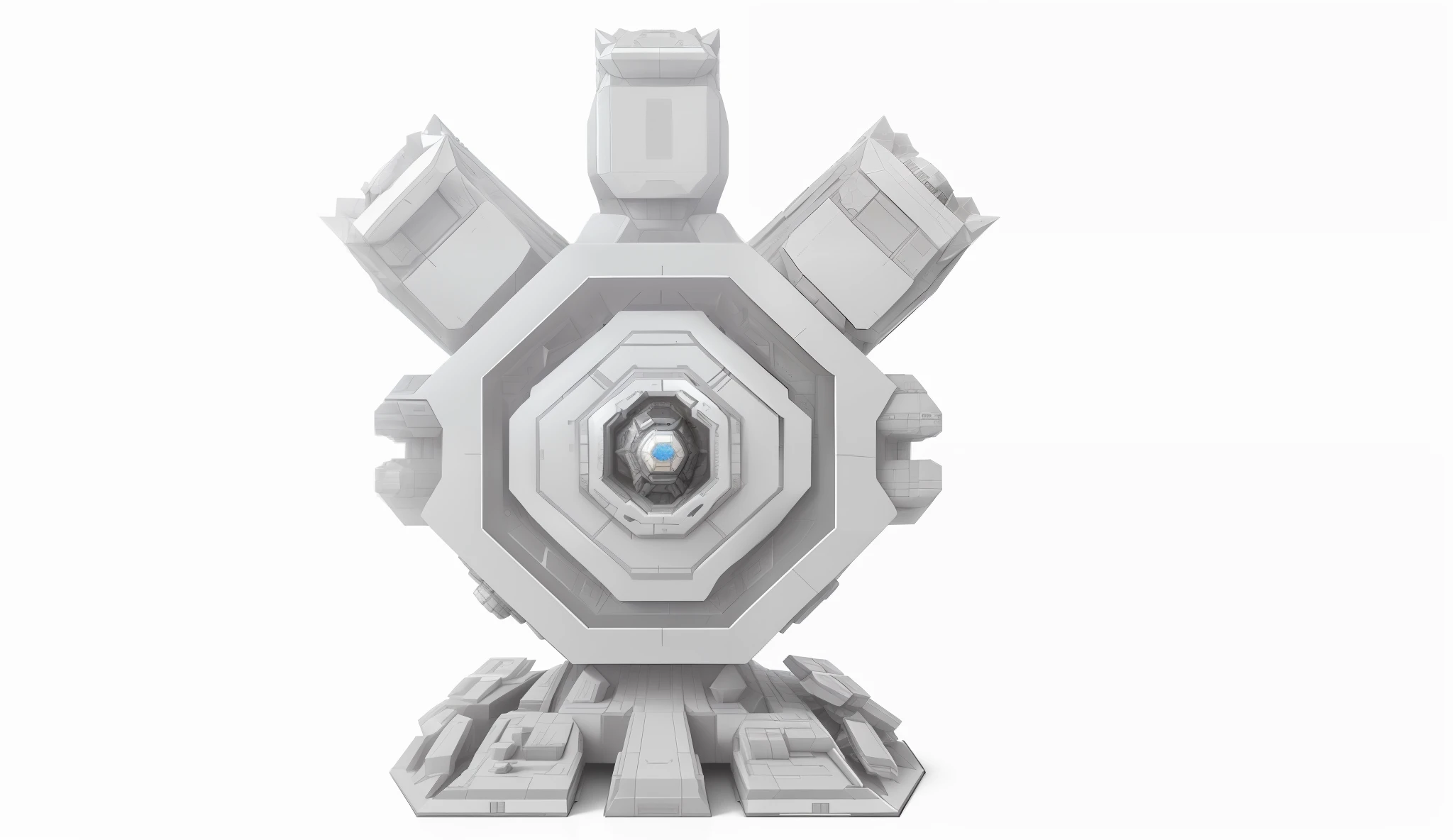 a close up of a silver clock on a stand with a black background, interplanetary cathedral, hexagonal planetary space base, detailed spaceship, hard surface model, highly detailed model, industrial humanity spaceship, frostbite 3 engine rendered, detailed spacecraft, symmetrical complex fine detail, symmetrical outpost, giant aztec spaceship, scifi base, imperial brutalist base