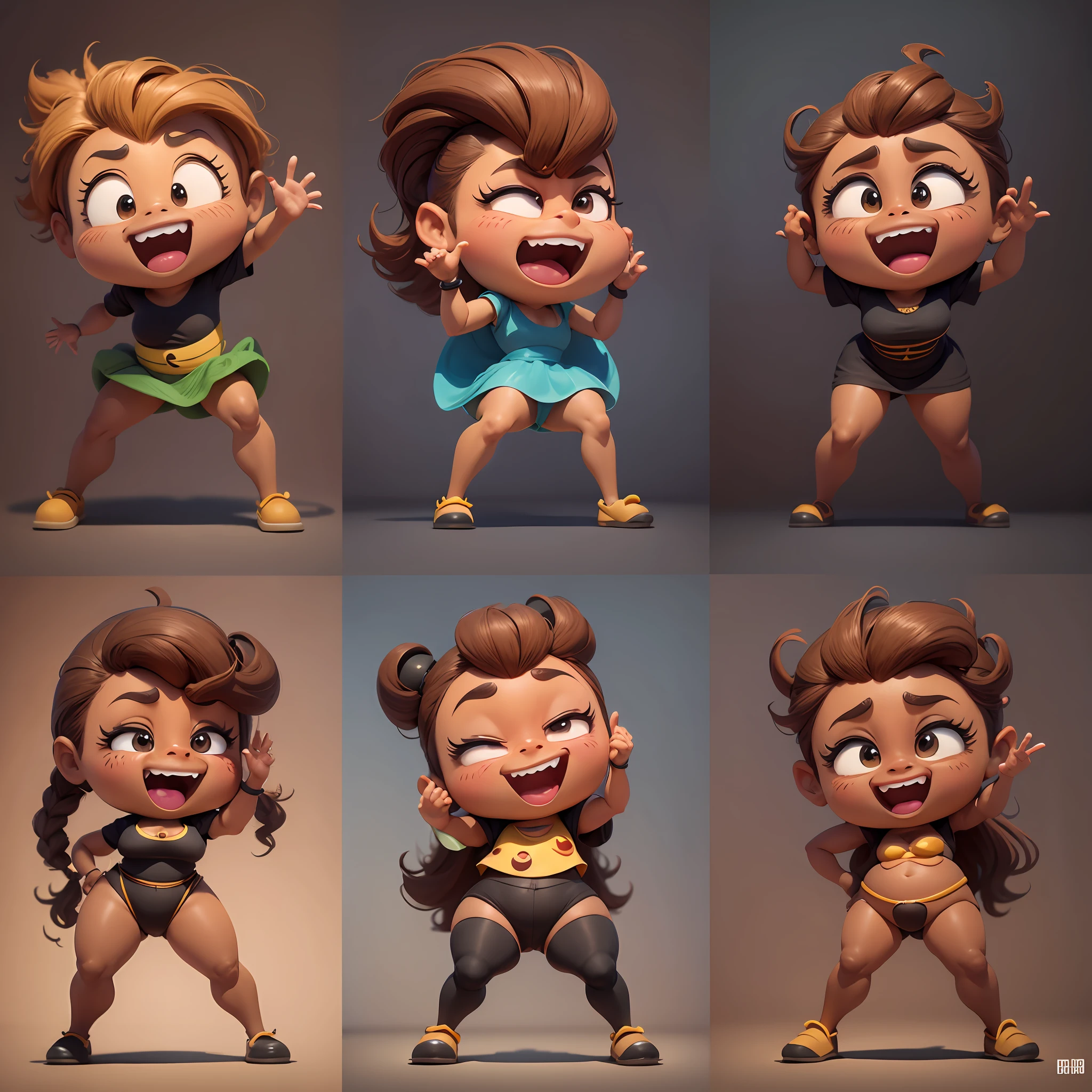 Disney-style emoji anthropomorphic poop with various emotions, poses, weird movements, 8K HD quality on black background. --auto --s2