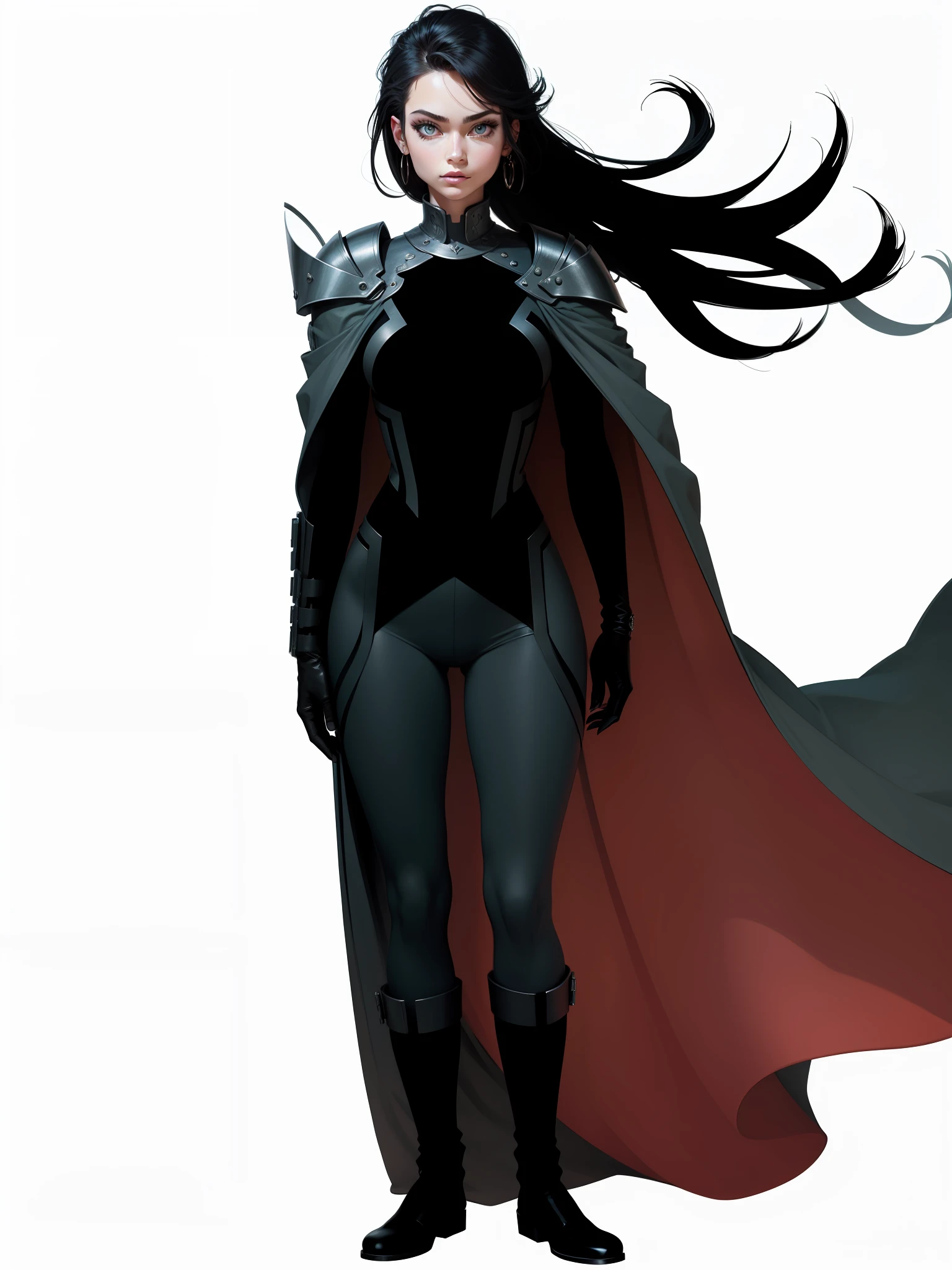 Larger eyes, add metal texture in shoulder details while retaining color --auto --s2