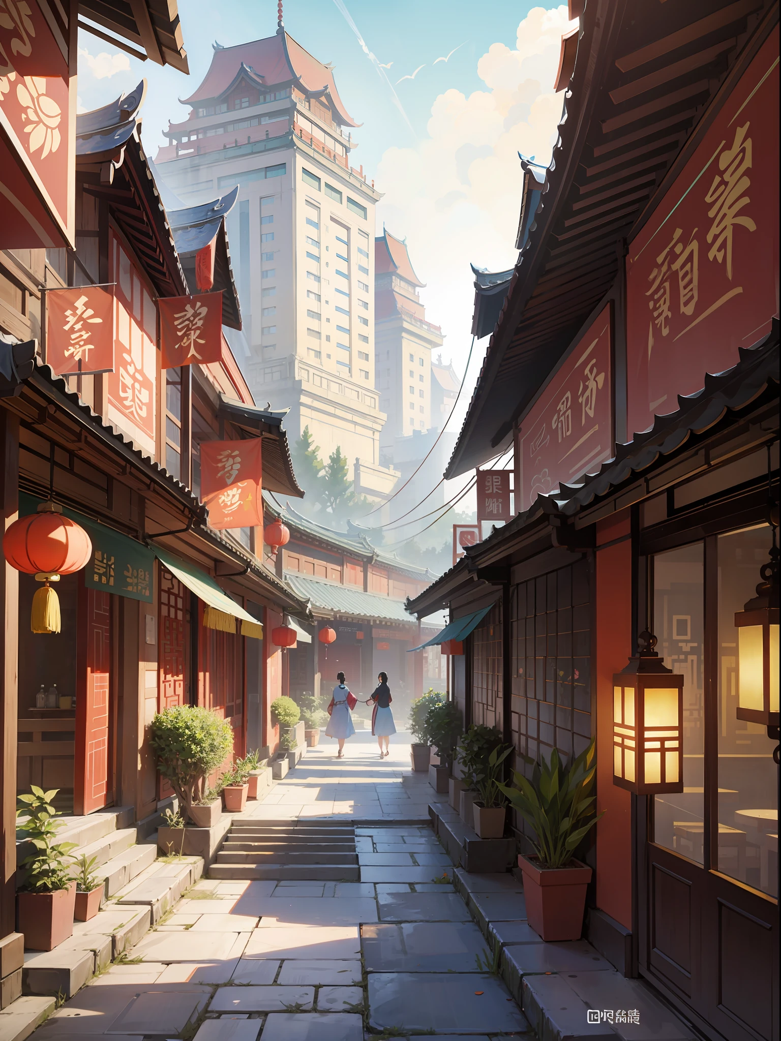 Chinese style, Guiyang, architecture, commercial illustration