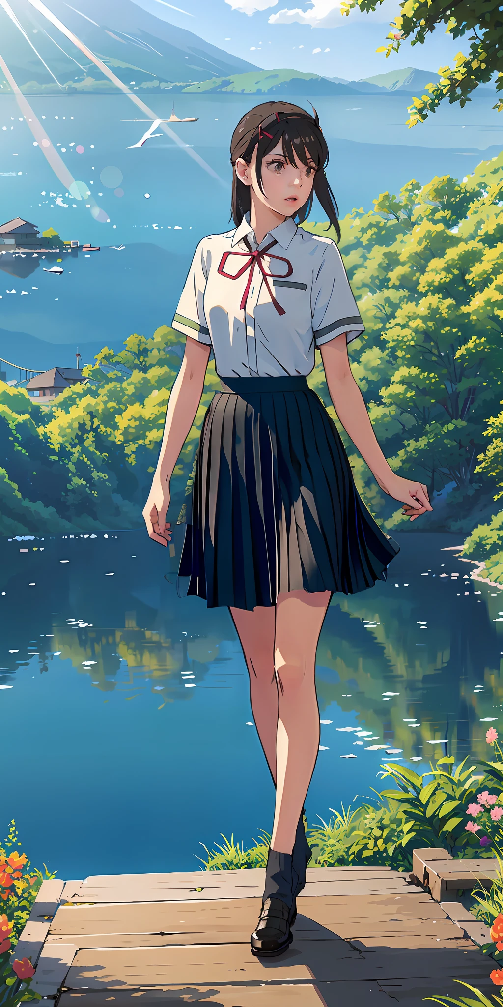 there is a picture of a building in the middle of a mountain, cliffside town, anime scenery concept art, mountain fortress city, fantasy matte painting，cute, illustration matte painting, ross tran. scenic background, environment painting, matte painting concept art, 2. 5 d cgi anime fantasy artwork, digital painting concept art, anime background art, detailed digital concept art