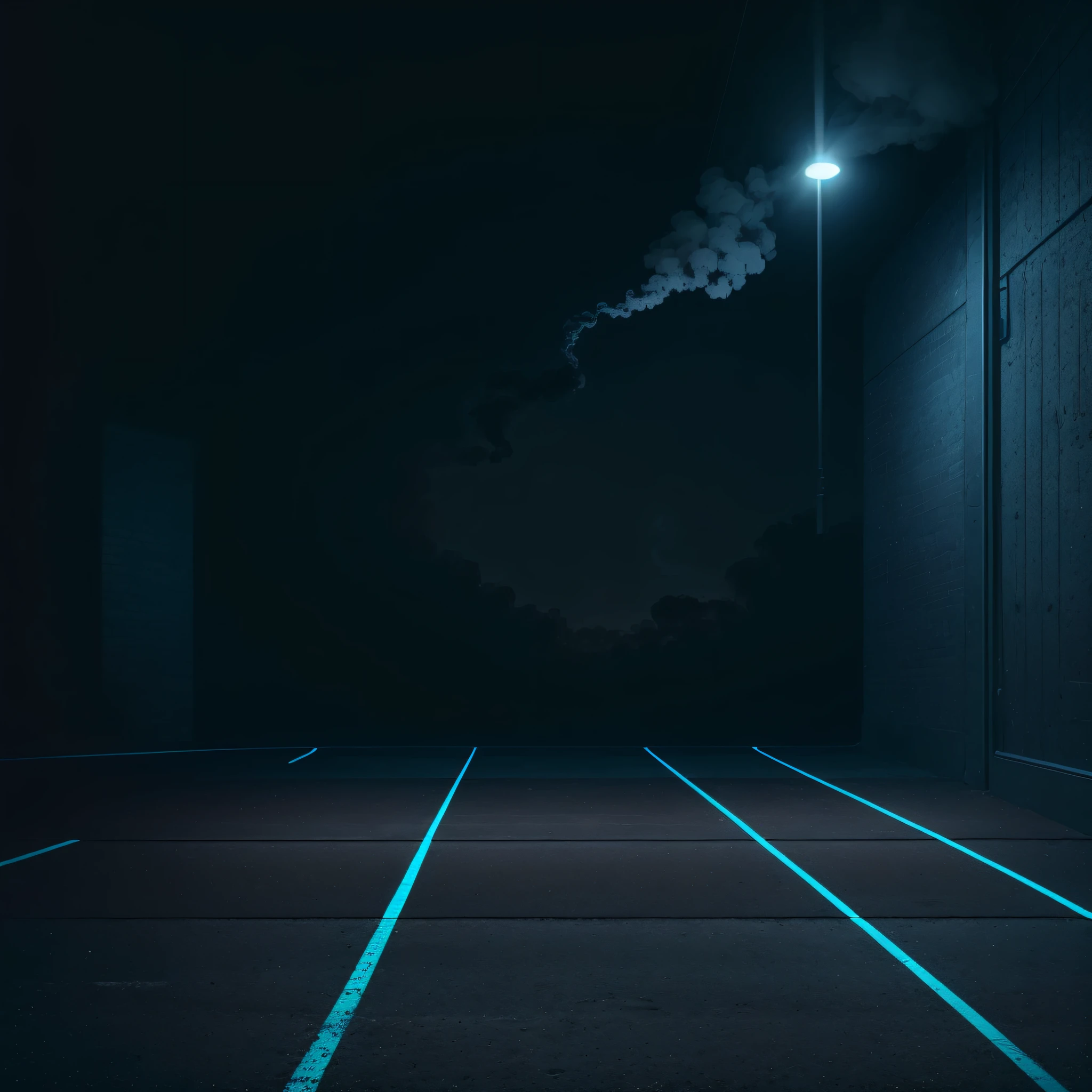 A dark empty street, dark blue background, an empty dark scene, neon light, spotlights The asphalt floor and studio room with smoke float up the interior texture. night --auto --s2