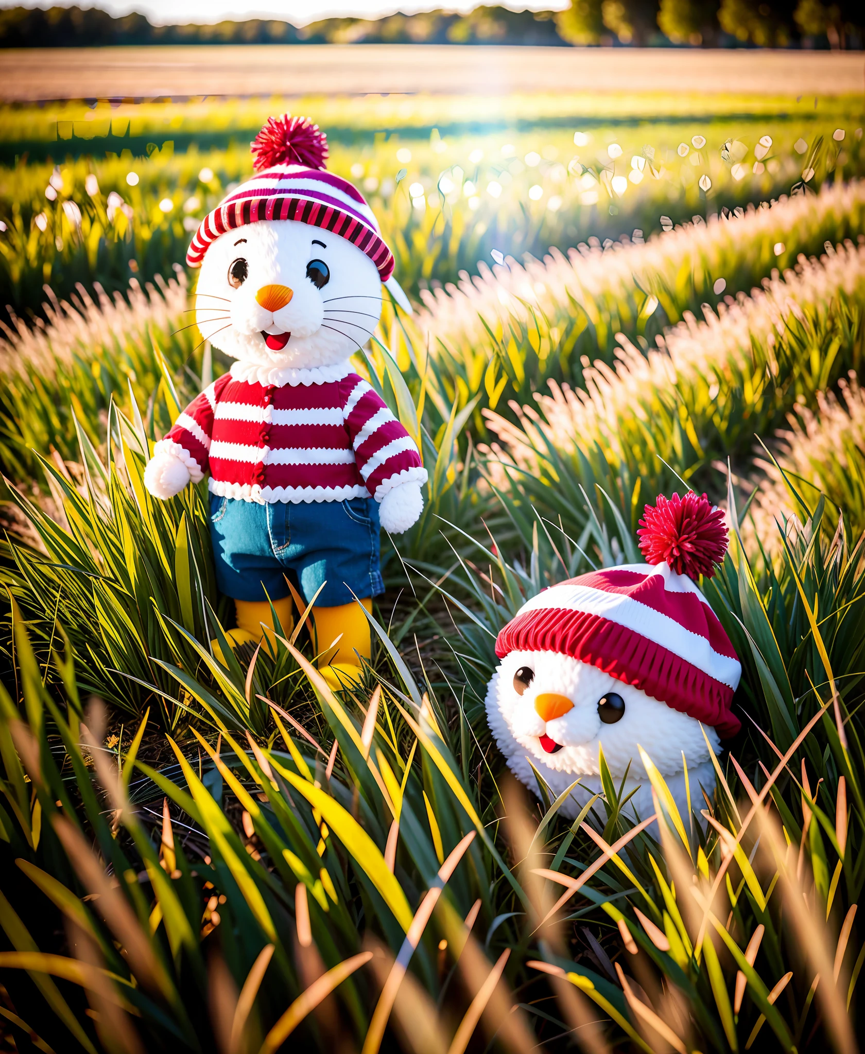 Waldo in a field of grass