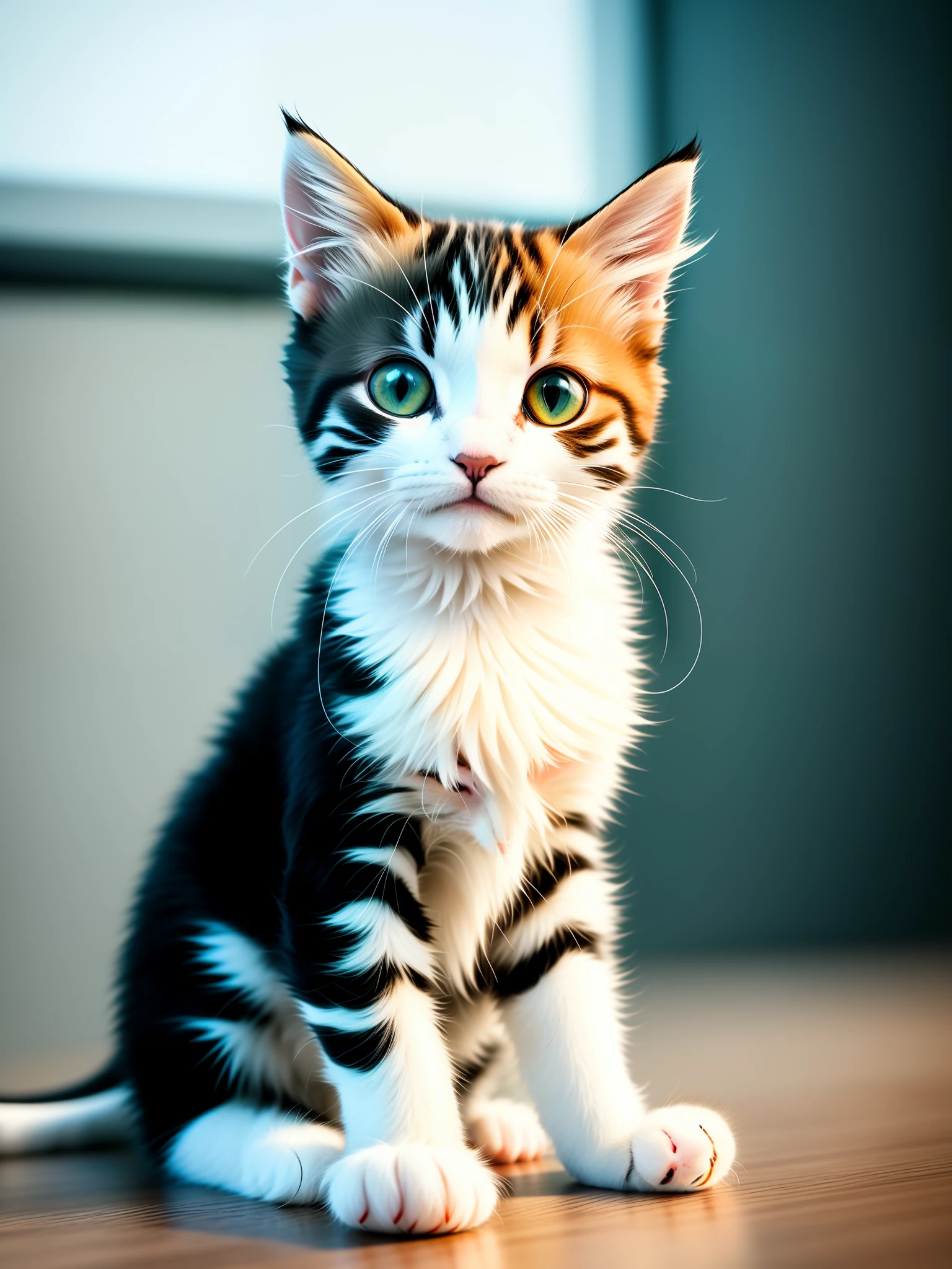 A cute kitten by Kim, (cyborg: 1.1), ([tail | detailed wire]: 1.3), (complex detail), hdr, (complex detailed: 1.2), cinematic shot, vignette, centered