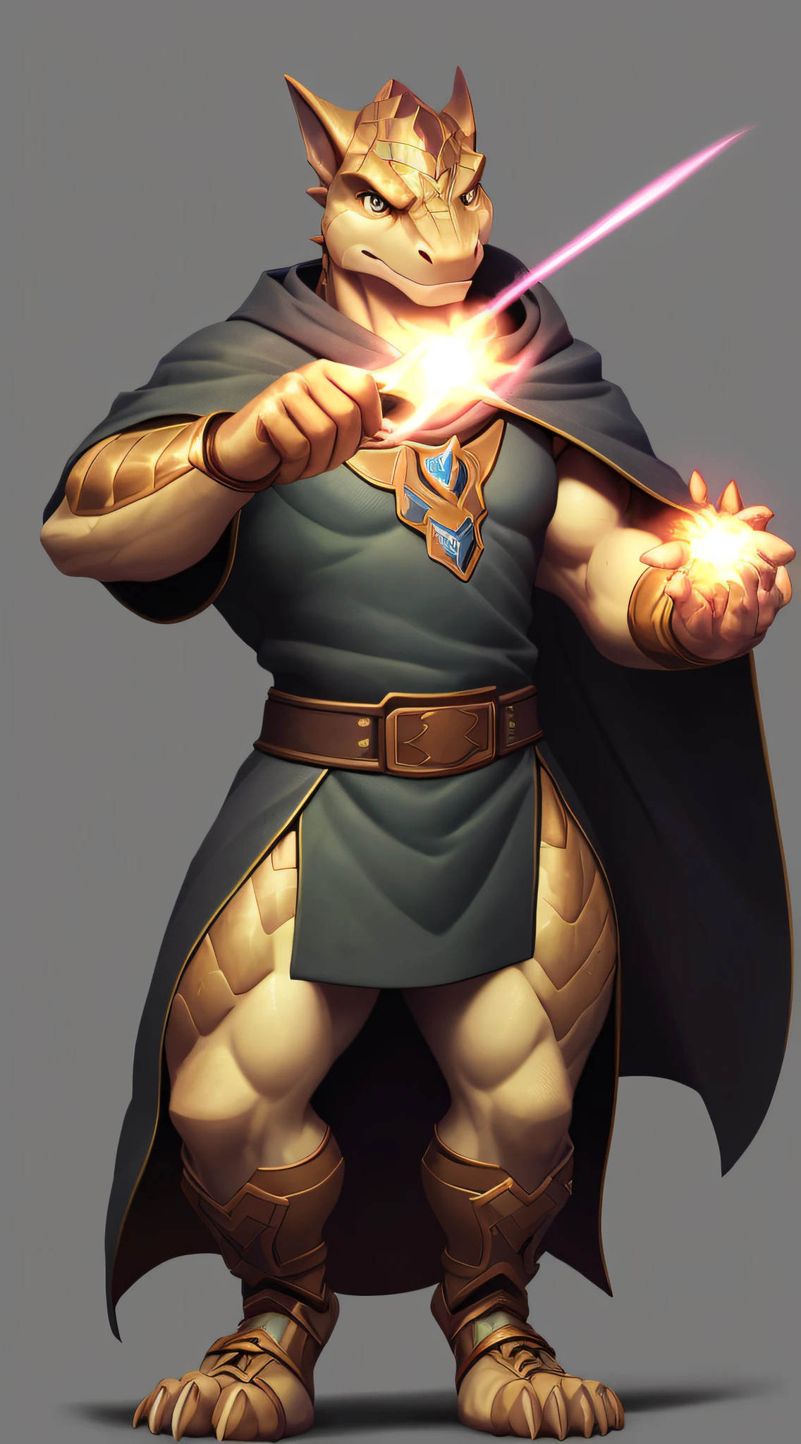 (lizard), (yellow), reptile, antro, (tunic), robe, (cloak), high detail, high resolution, original photo, gray background, 1boy, solo, high quality, high resolution, sharp, detailed body, detailed, cartoon, ((holding magic)), ((looking at the audience)), (angry), crazy, t full, ((full body portrait)), far away, (((full body concept)), attack posture, combat posture, average figure, robust, strong, strongstrong
