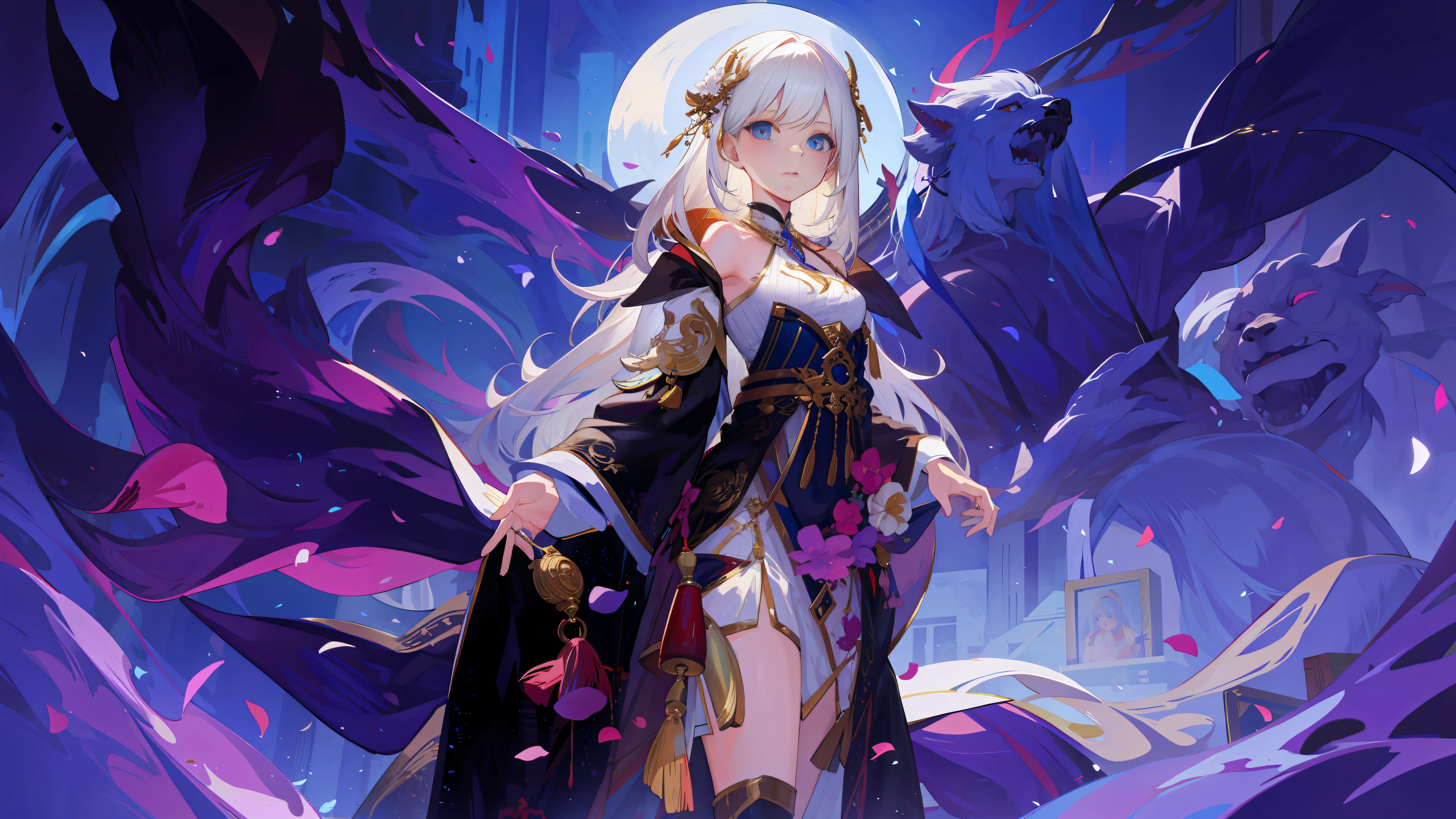 White-haired girl, antique