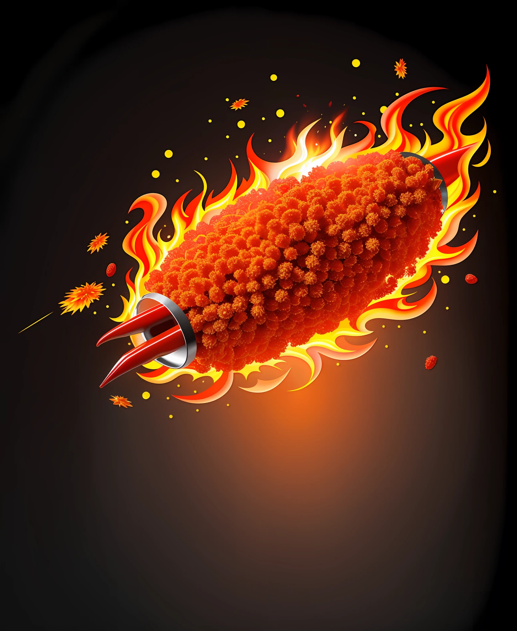 Flaming hot Cheetos, fire, fire crackers, concept art, line art,4k, chaos