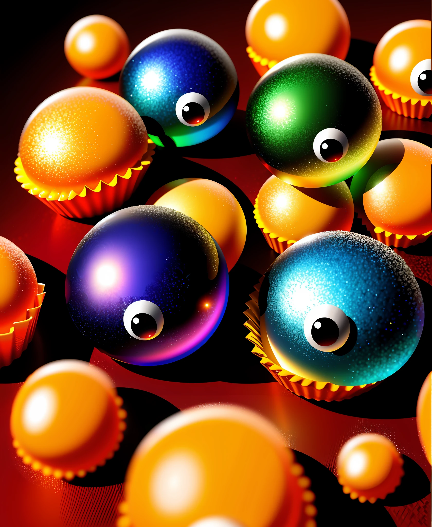 Alien cheese puffs, concept art, in the style of Leonardo Devine