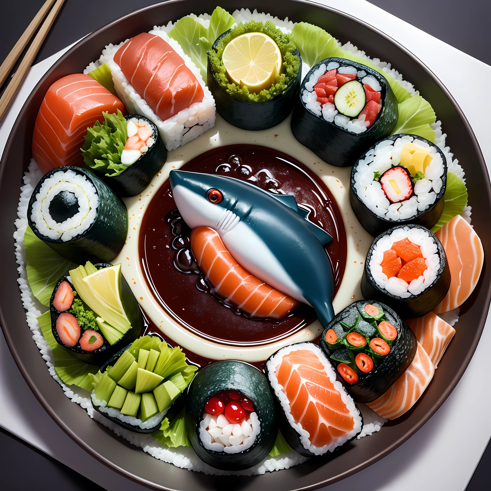 sushi-shaped shark logo.