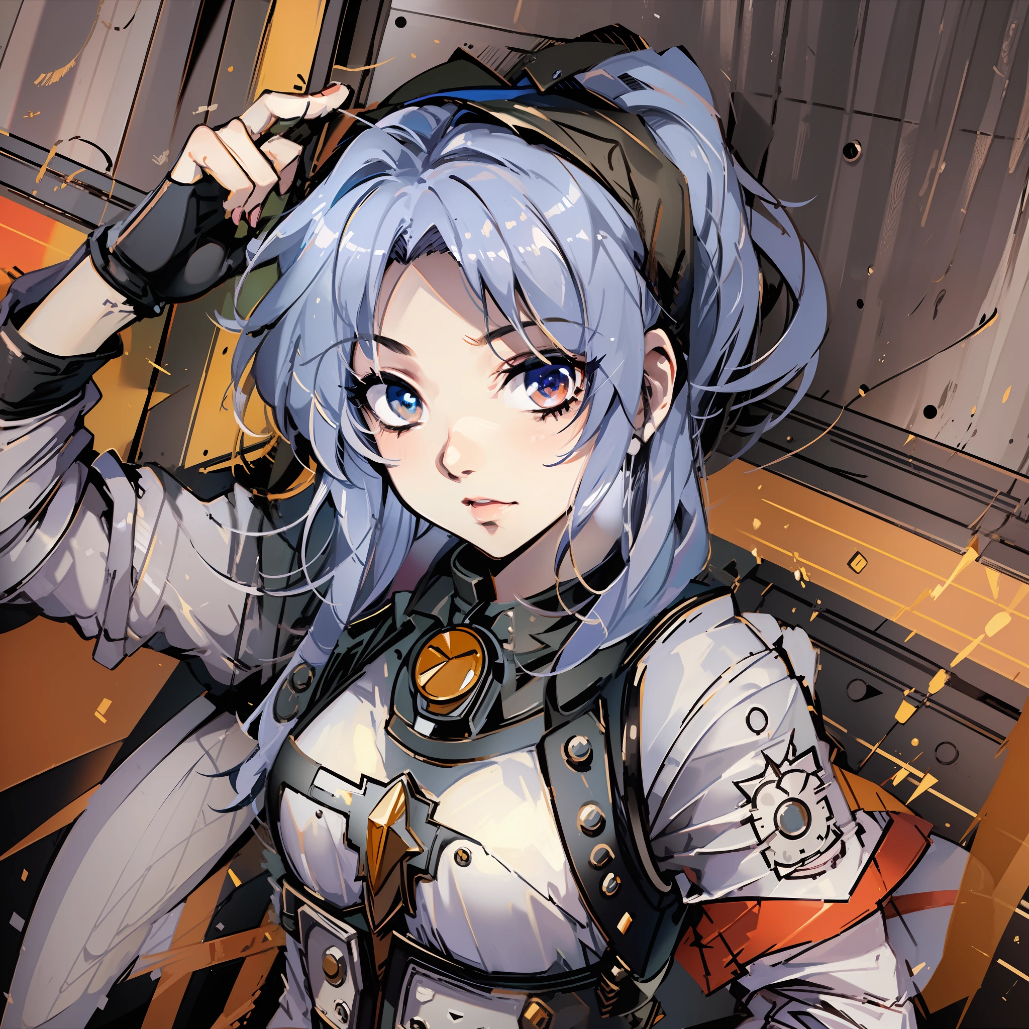 (Masterpiece, Top Quality; 1.3), Super Detail, Watch Viewer, 1 Girl, Solo, Hoshi Norli, Mobile Battleship Nadesico
