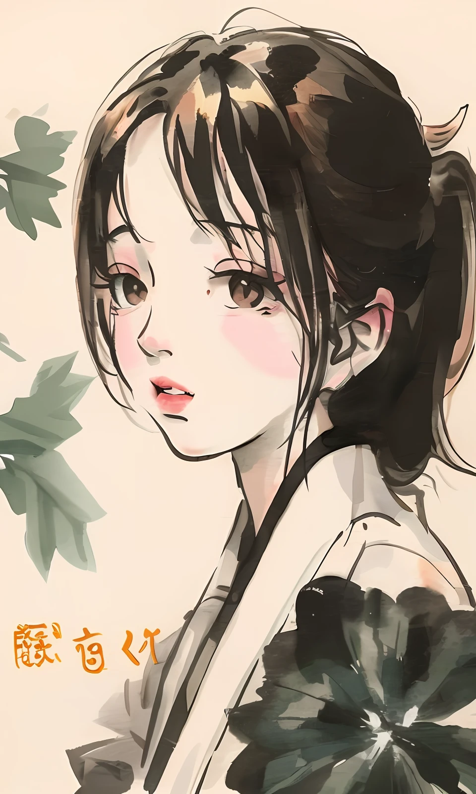 Chinese painting fish lotus