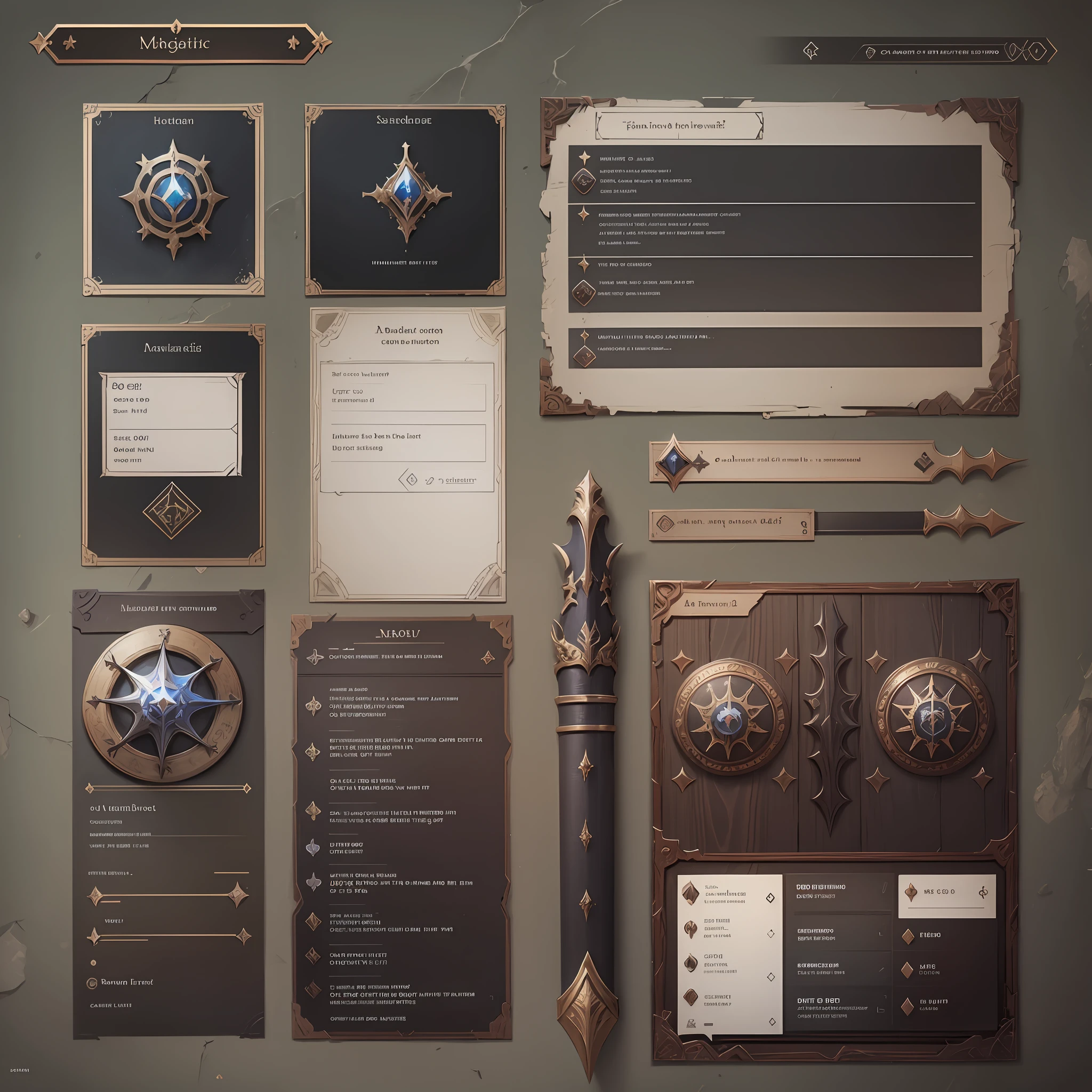 Medieval magic, base, game UI asset design, realistic style, white background --auto --s2