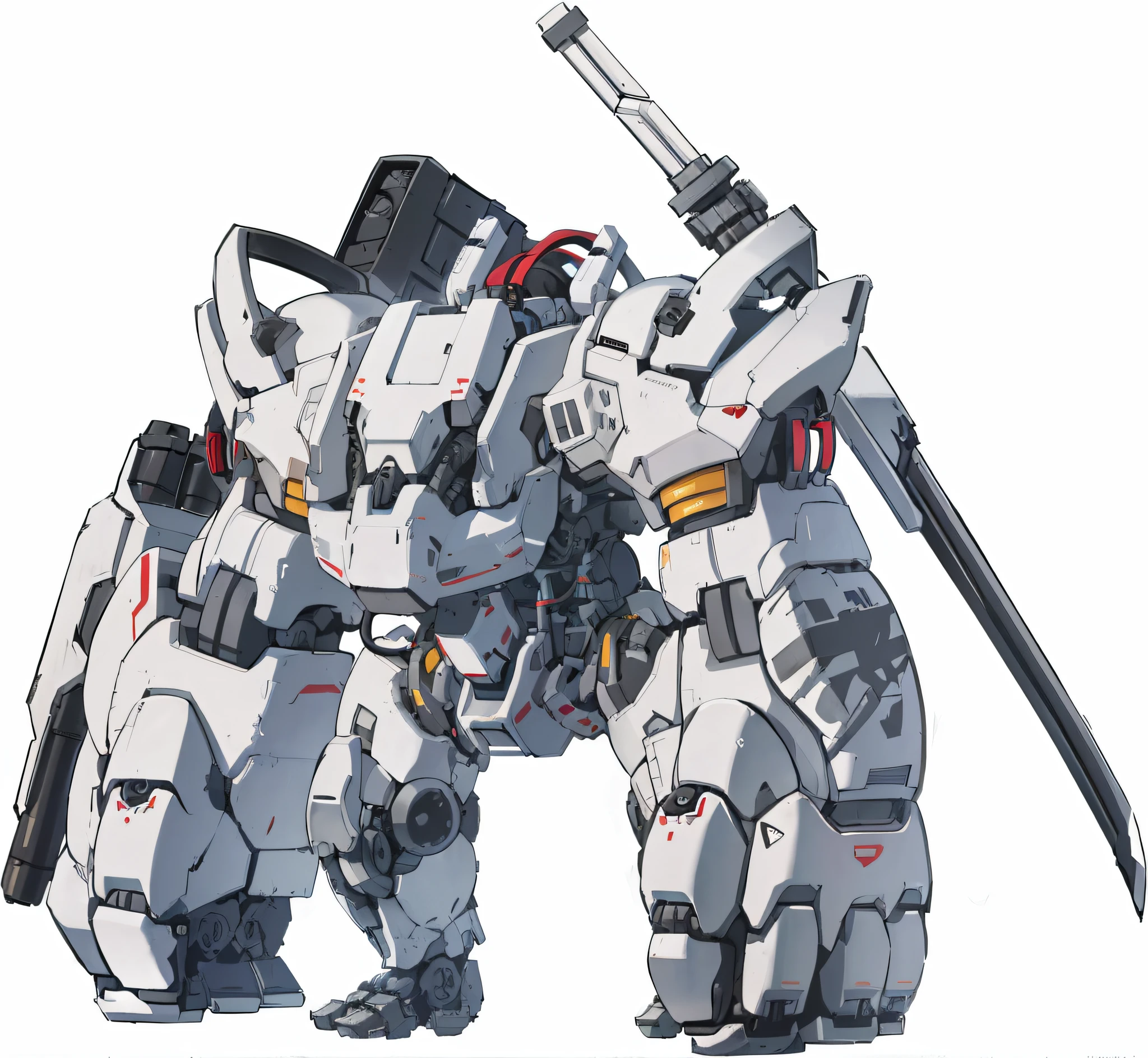 a close up of a robot with a sword on a black background, white mecha, ferra white mecha, alexandre ferra white mecha, cool mecha style, modern mecha anime, an anime large mecha robot, armored core style mecha, gear mecha, good boy giant mecha wolf hound, arasaka mech