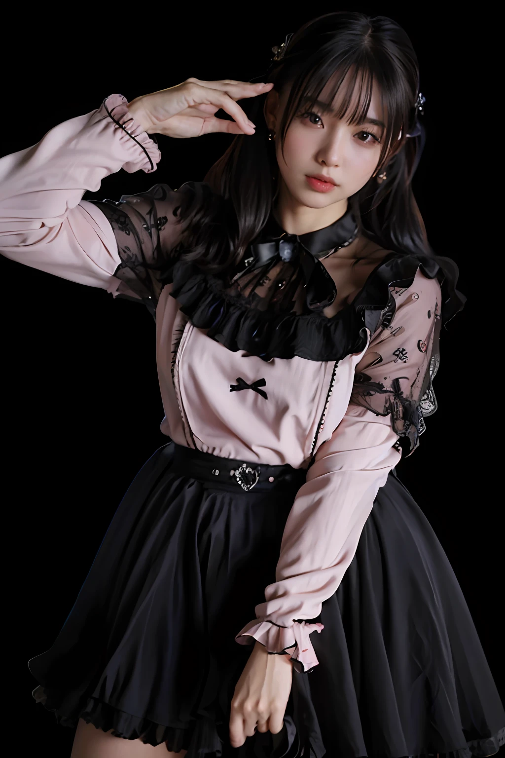 best quality, masterpiece, ultra high res, 8K, raw, (photo realistic:1.4), sharp focus, 1 girl, (detailed background:1.5),