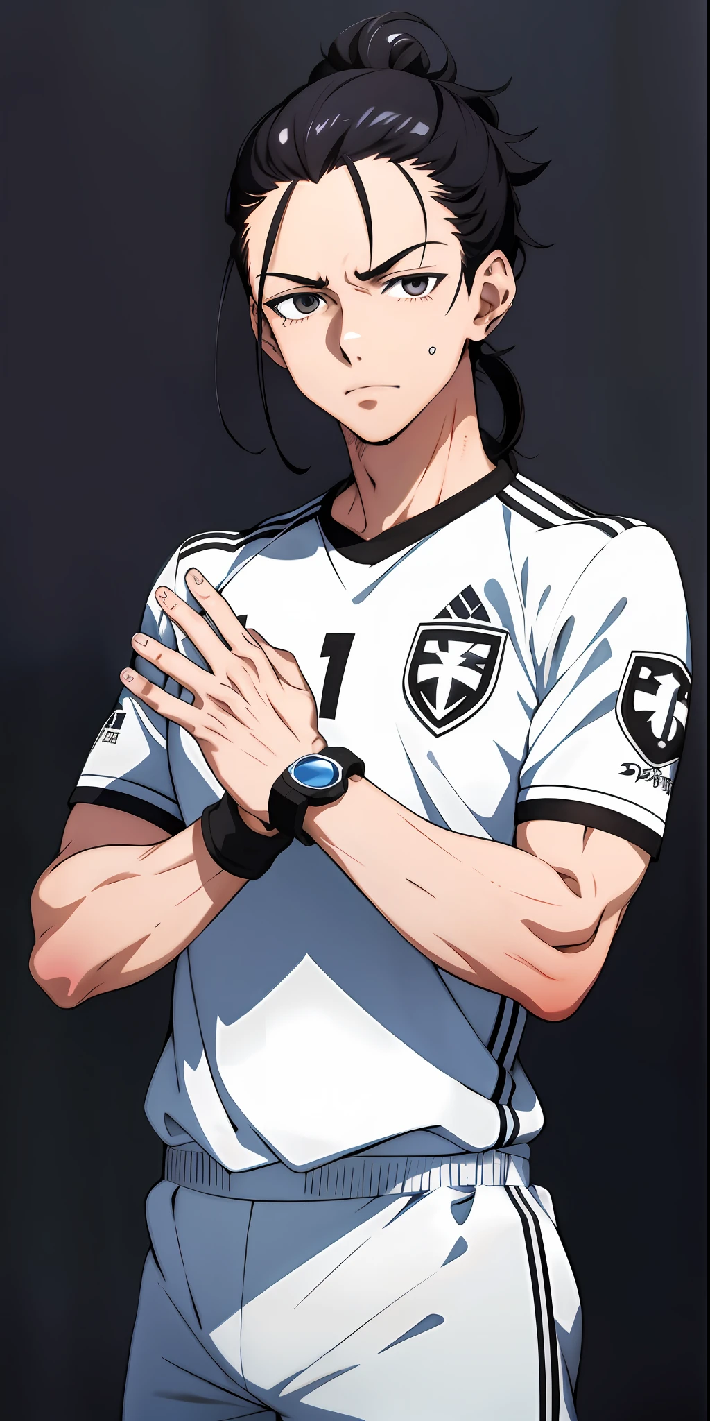 anime character with black hair and white uniform posing for a picture, makoto, sui ishida with black hair, kentaro miura manga art style, shinkai makoto, makoto shinkai ( apex legends ), shigenori soejima illustration, hinata hyuga, official fanart, marin kitagawa fanart, in an anime style, with index finger