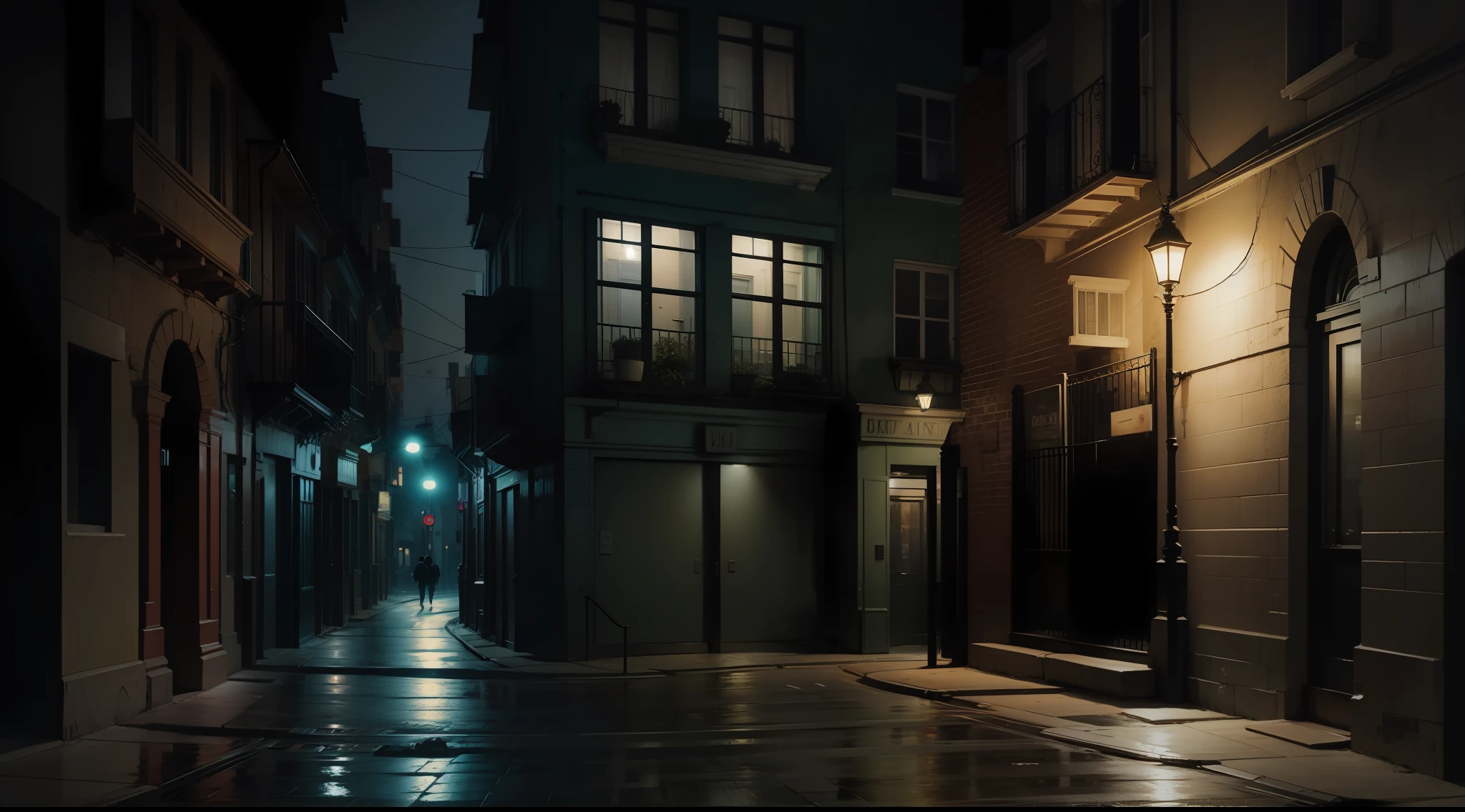 Night, street, window