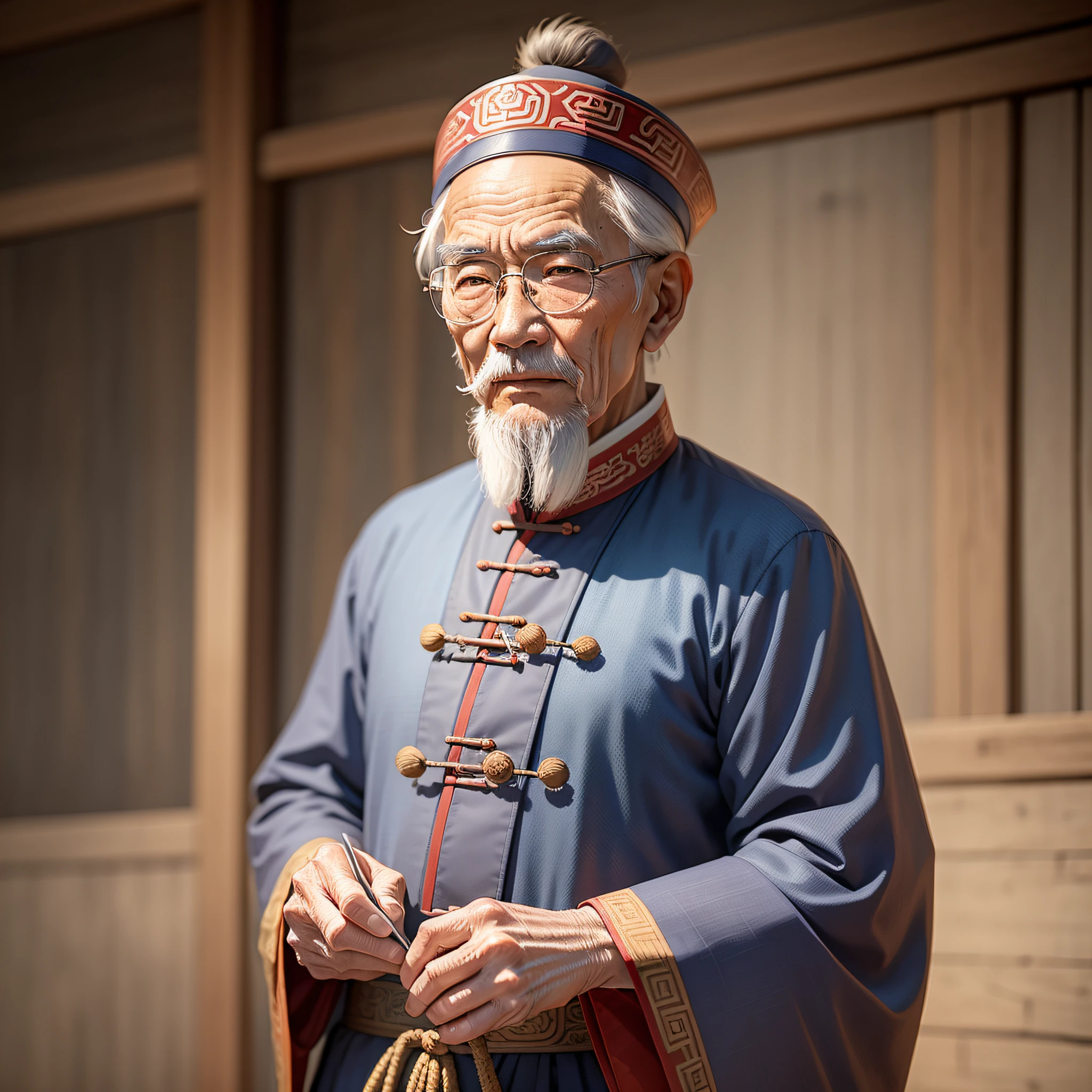 An elderly man from the Qing Dynasty. --auto --s2