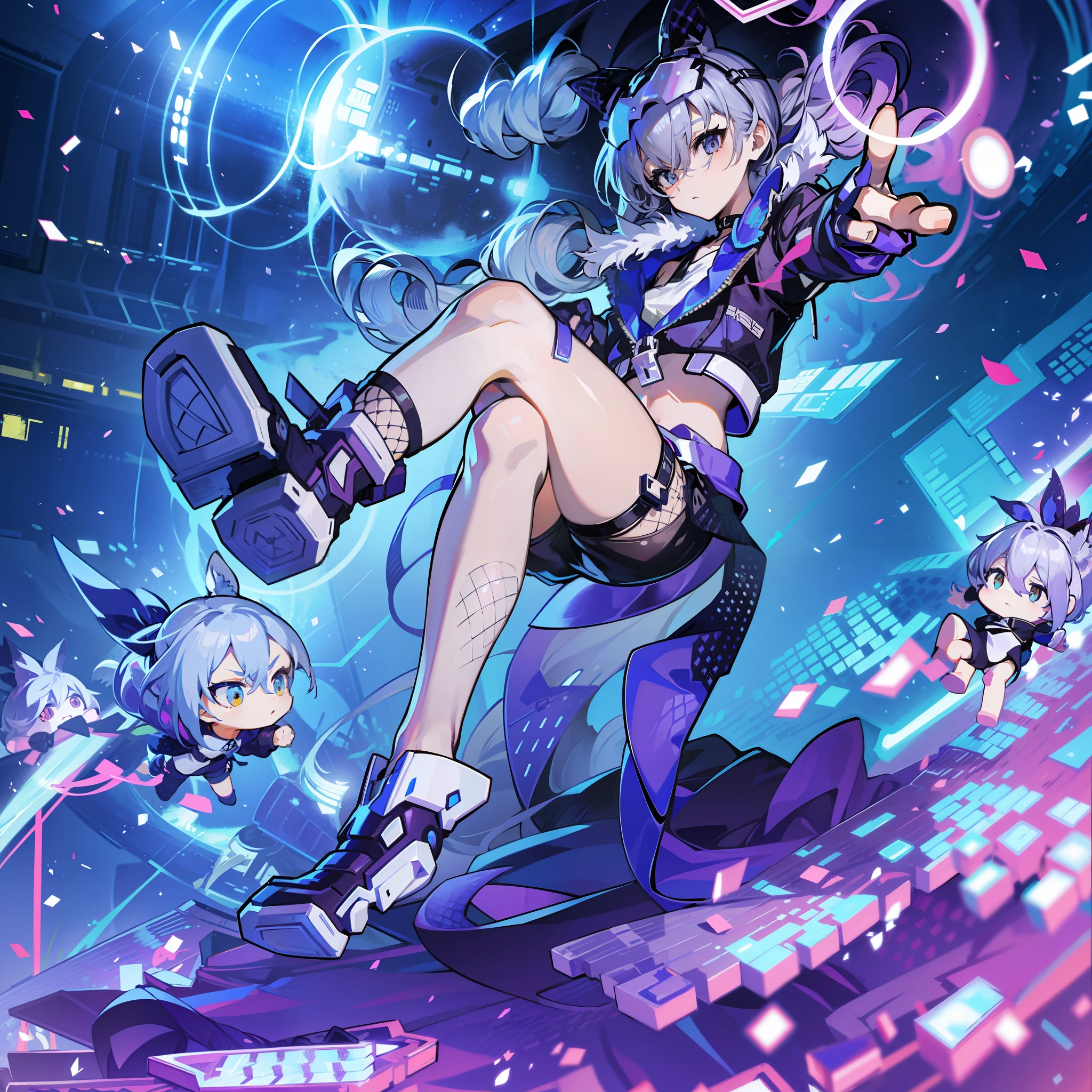 Full body, silver wolf