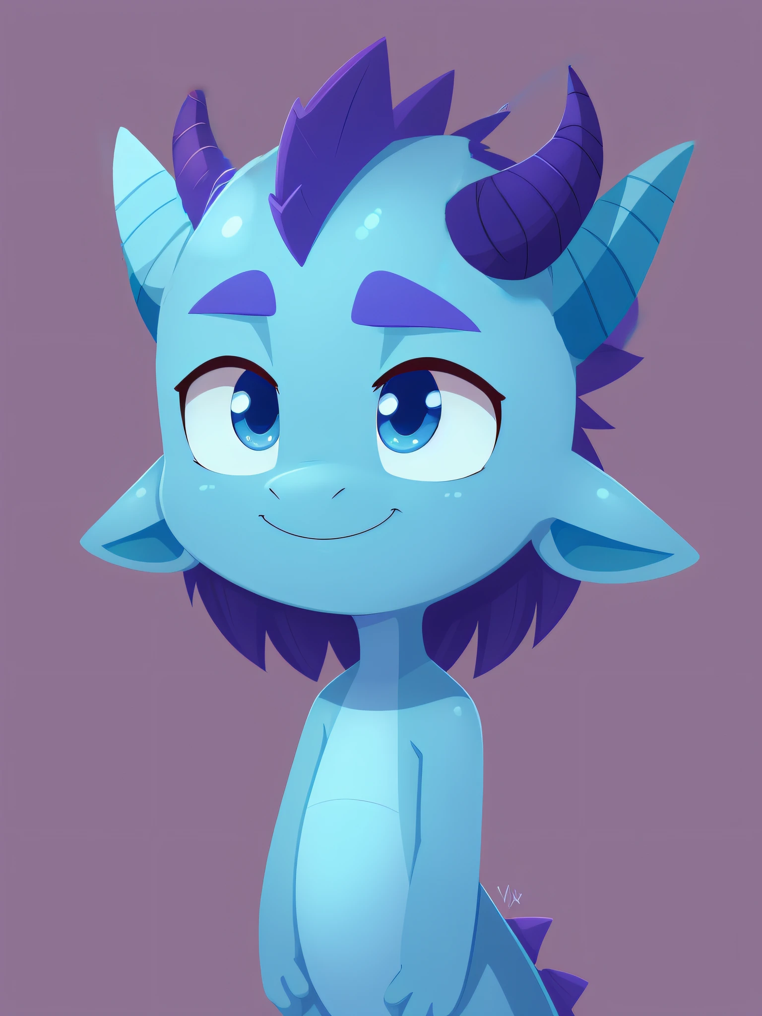 The horn is dark blue