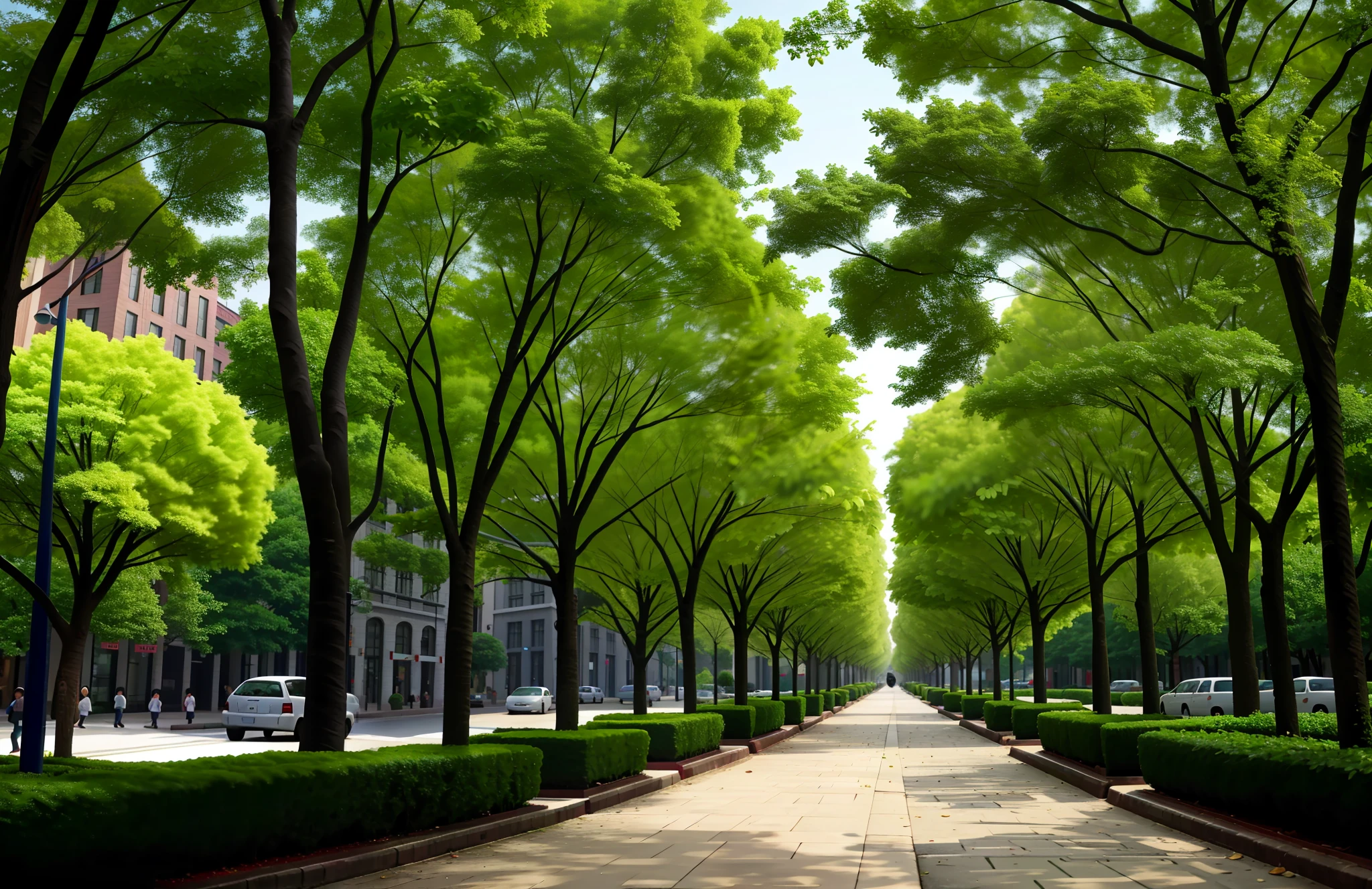 A beautiful tree-lined street, Shanghai