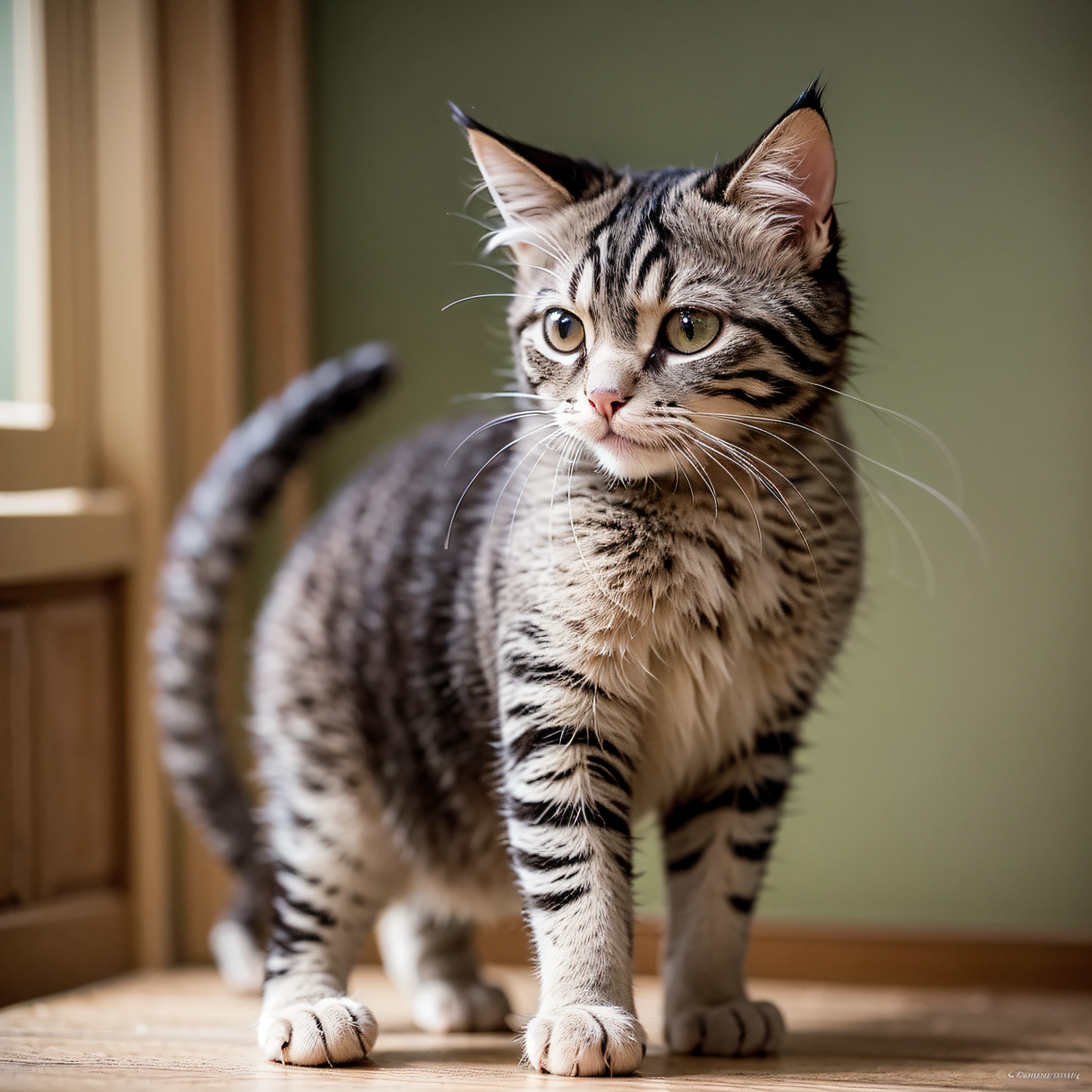 1 cute kitten,bag,Serenity,Warm,solo,Natural,full body,standing,whiskers,no humans,Beautiful view,hdr,tail detailed wire,intricate details,hdr,4k textures,soft cinematic light,photolab,hdr,intricate,elegant,cinematic shot,vignette,centered,hyperdetailed,intricate details,Pet,Comfortable,Bed,Comfortable time,Enjoy an elegant rest,The Cat's World,Always full of mystery and charm,masterpiece,8k,high resolution,highest texture,Touch,better face,animal,blurry background,animal focus,