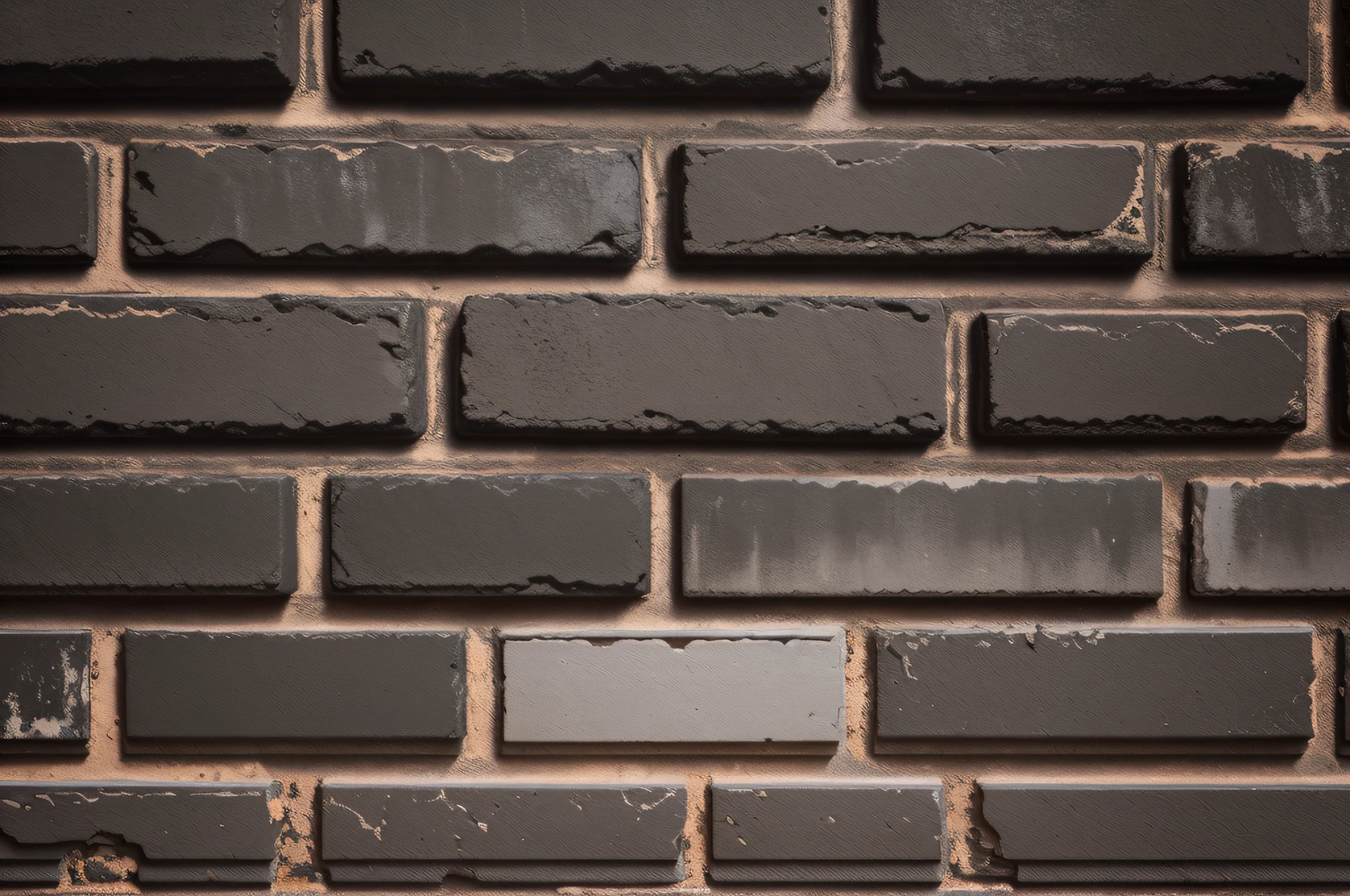 Texture of a black painted brick wall as a background --auto --s2