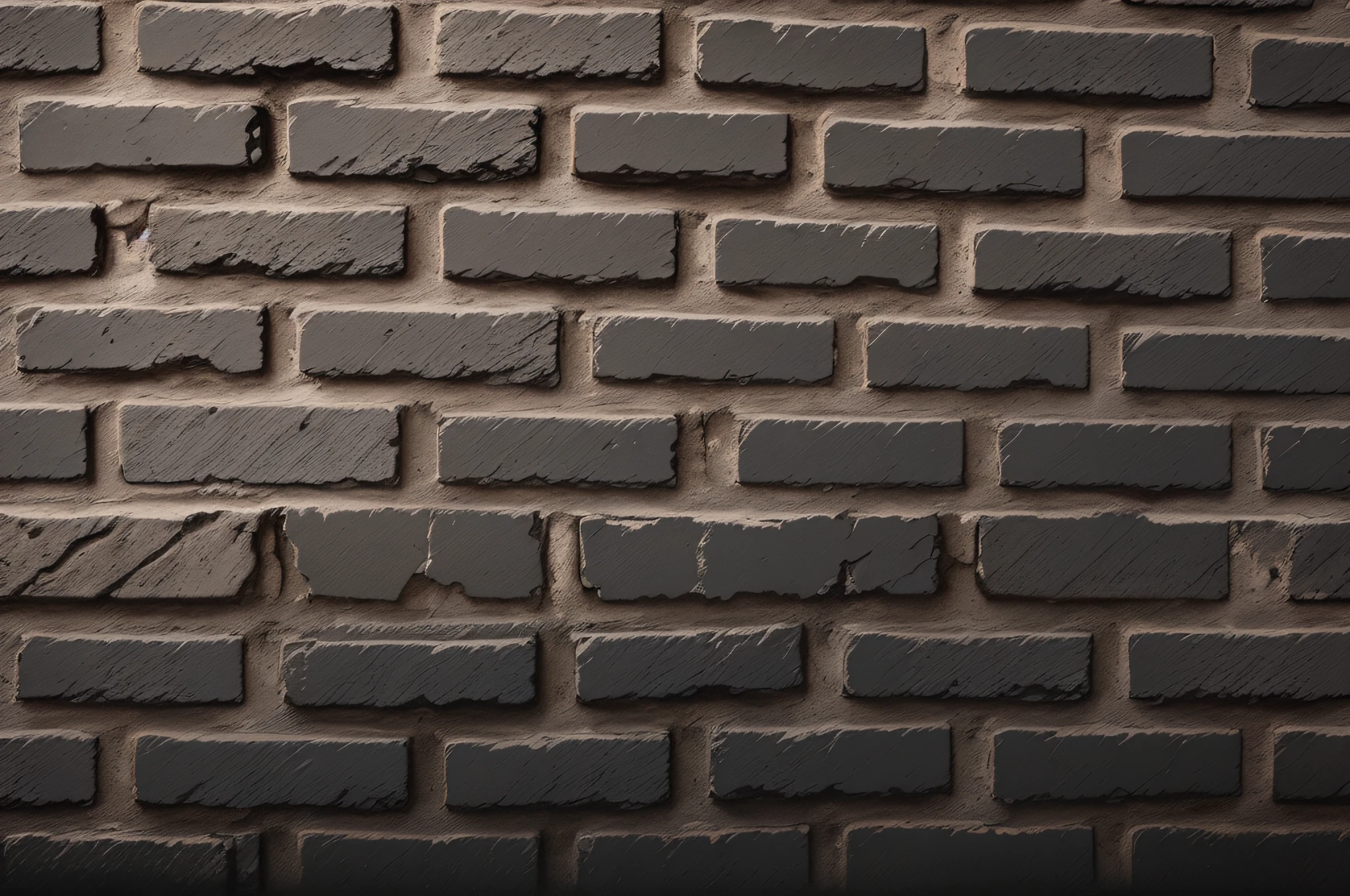Texture of a black painted brick wall as a background --auto --s2