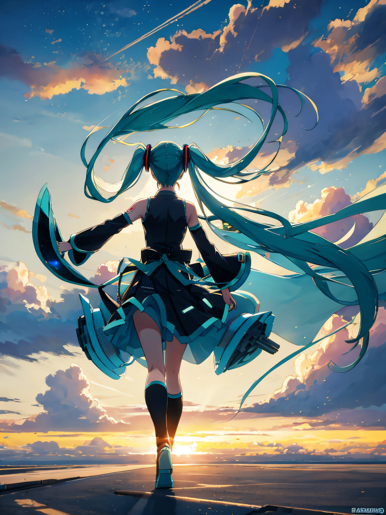 Hatsune Miku, Two-Dimensional Girl, Mechanical Wind, Big Scene, Backlight