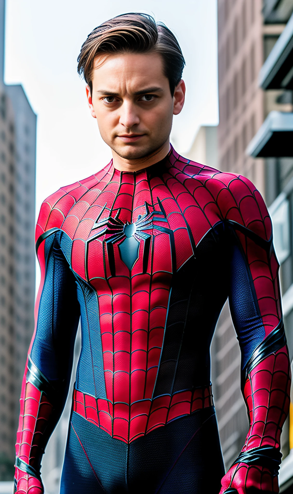 (Masterpiece: 1.2,16K: 1.2)&(Tobey Maguire: 1.3, Spider-Man: 1.3, Unmasked: 0.8) &[Photos, Ink, Sepia: 0.9, Day, Sun: 1.05]
