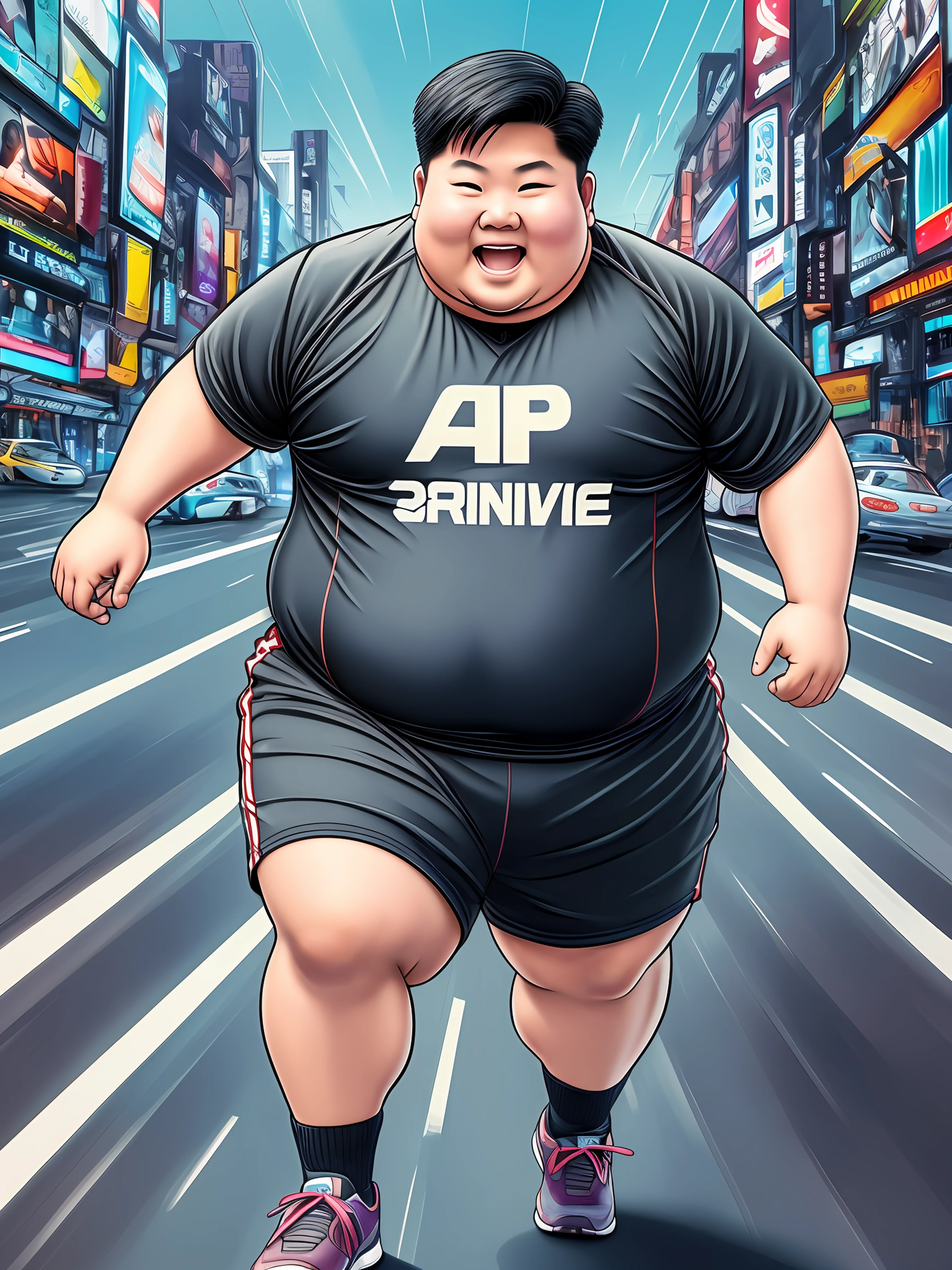 7, 8, 9, 10 years old asian boy, sportswear, dopamine color matching, running, obese, cute facial expression, smile, lively, Michelin fat form, bbwchan, sports, sweating, surrealism, surrealism, cinematic lighting, motion blur, ray tracing, uhd, ccurate, anatomically correct, smooth skin, super detail, high detail, high quality, high quality, high resolution, 4K --auto --s2