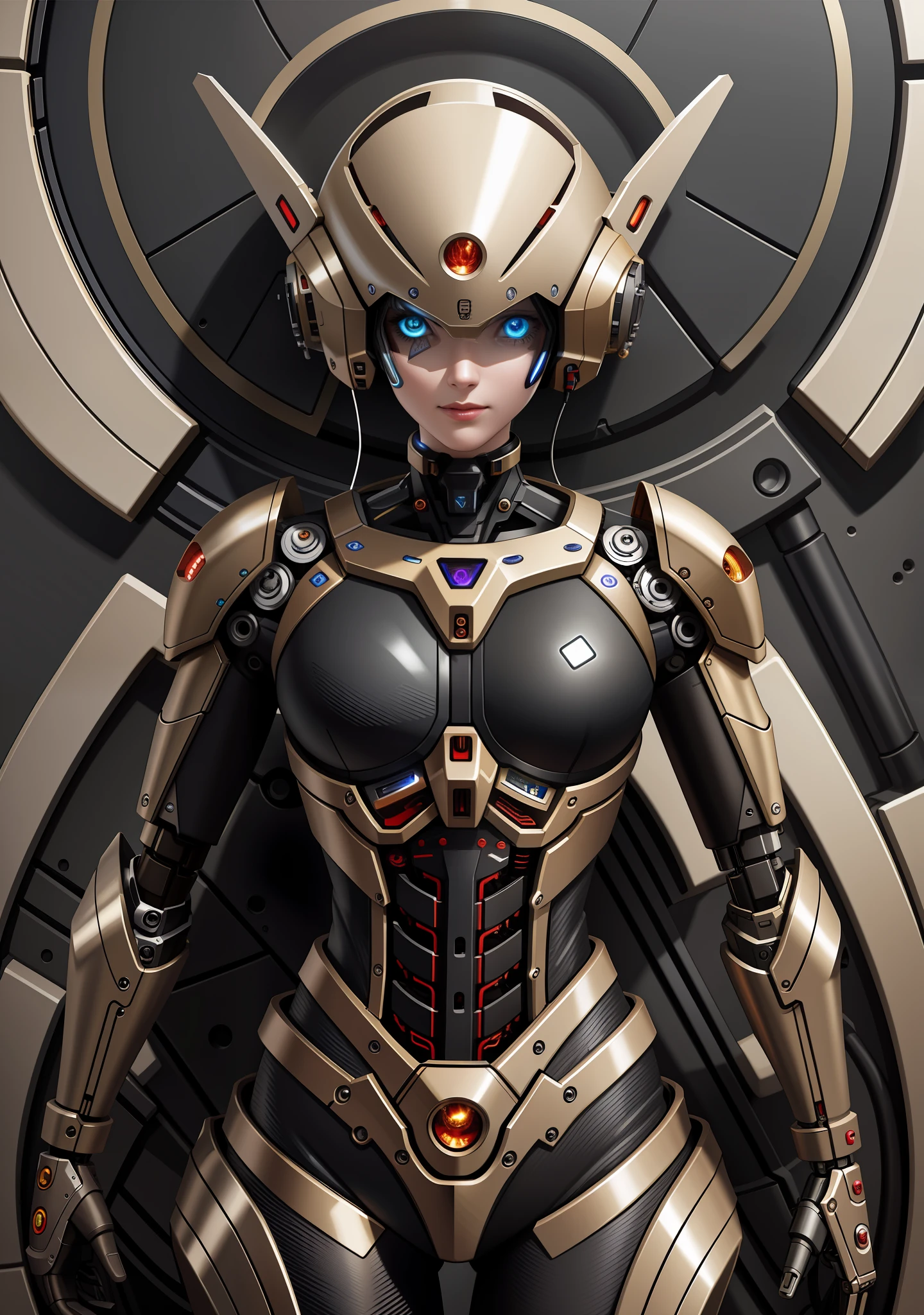 Masterpiece, top quality, best quality, official art, beauty and aesthetics: 1.2), (a mechanical girl), extreme detail, (fractal art: 1.3), colorful, highest detail, global illumination, shadows, 8k, ultra-clear, metallic, complex, decorative details, cool tones, atypical details, highly complex details, realistic light, glowing eyes, mechanical limbs, wires simulating blood vessels,
