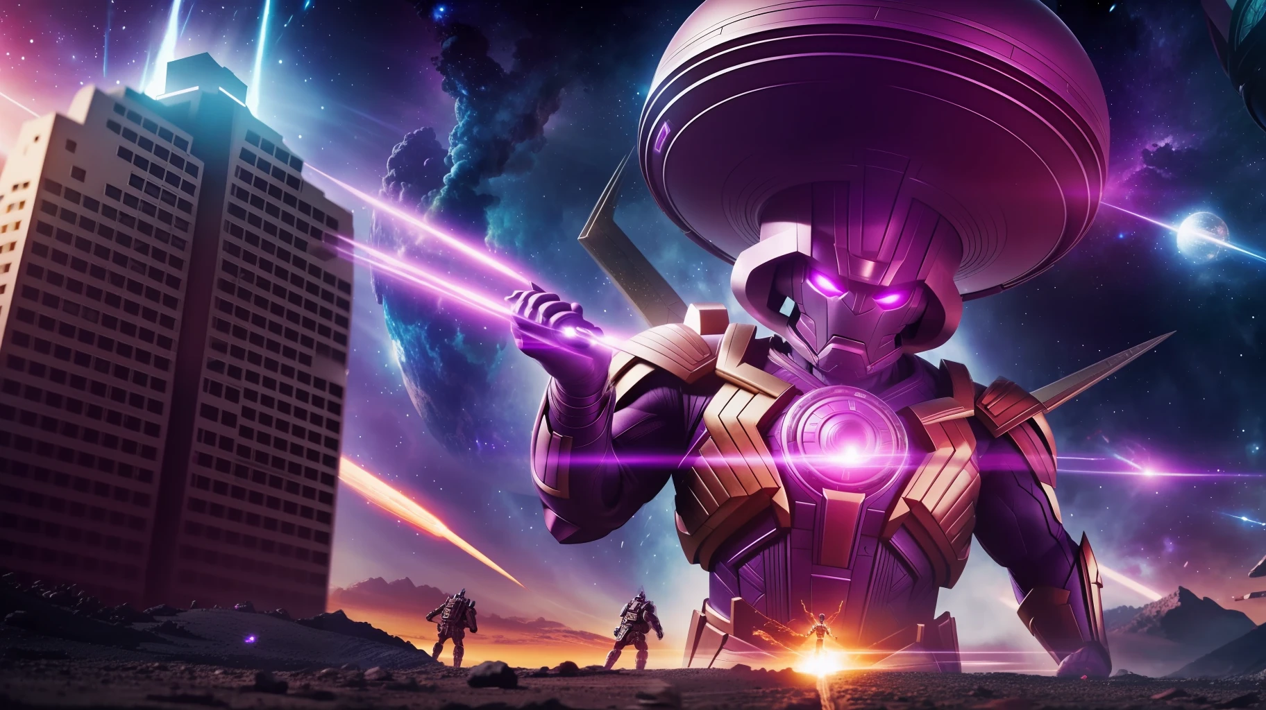 Galactus arriving on earth
(8k, epic composition, photorealistic, sharp focus), elaborate background, cinematic,
fine details, --auto --s2