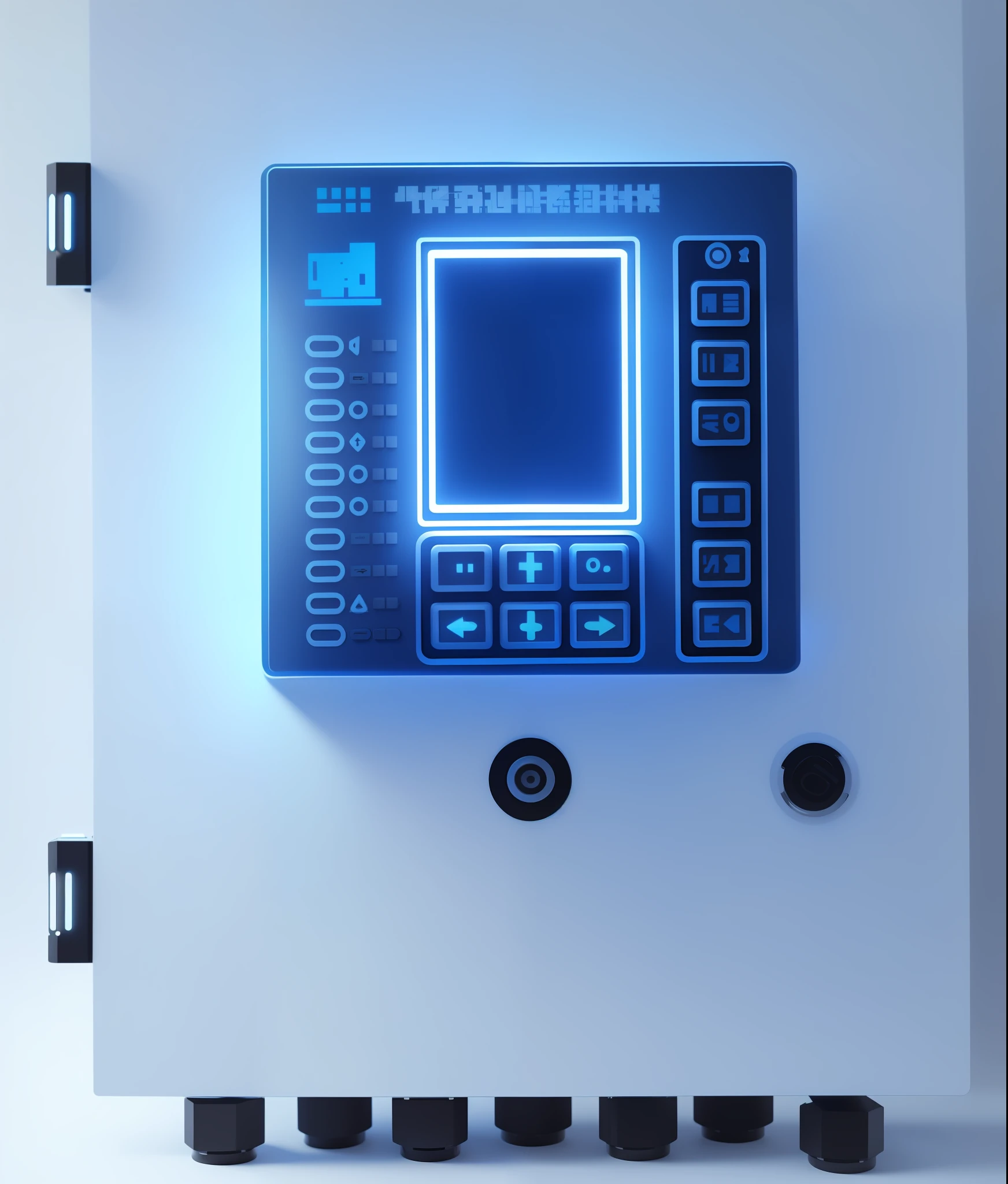 A controller icon, isometric 3d, transparent technology sense, industrial design, blue and white, white background, Top light, 3d rendering, simplified, microsoft design style, c4d, blender, high detail, dribbble