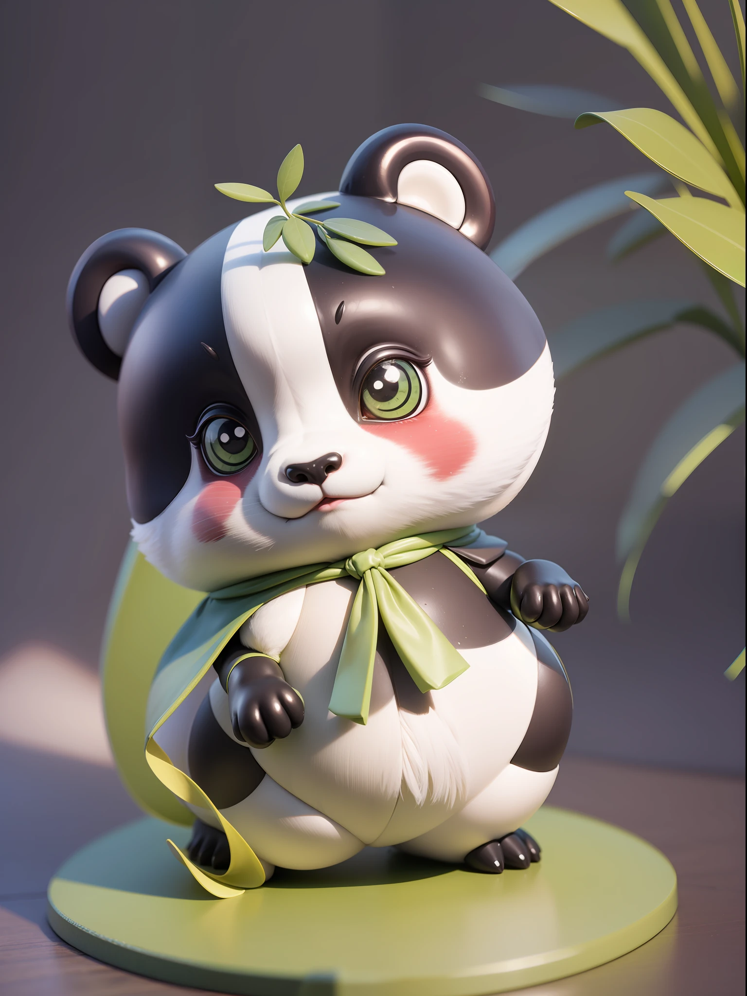 masterpiece, best quality,award winning, high quality, super detail, high details, textured skin, ccurate, UHD, anatomically correct,ull body, chibi, obverse, fashion toy, bubble hall style, ancient chinese mythical panda, black and white color scheme, kung fu panda, chivalrous panda with竹子, dark green竹子,trendy, cool, model, blind box toy, ip, pop bazaar, shiny材质,glossy,简单的premium color scheme, white clean background, 3d, octane, best quality,c4d,oc effect . pinterest, super detail