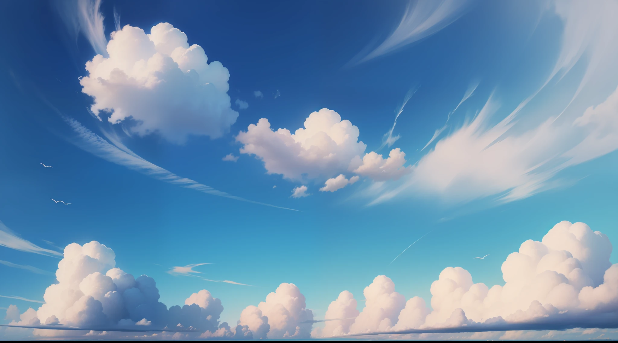 Blue sky and white clouds vista, panorama