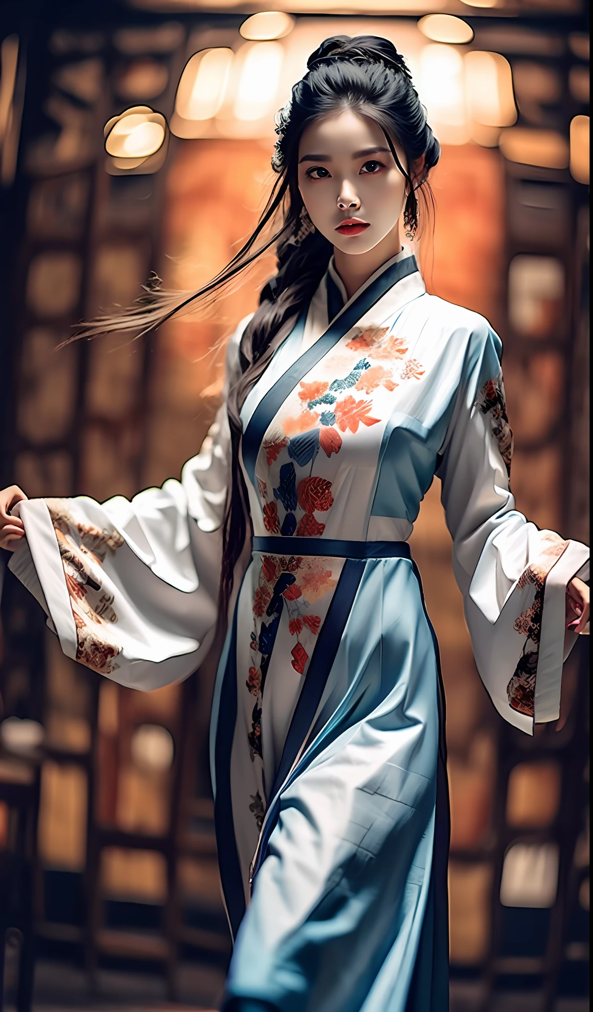best quality, masterpiece, highres, wuxia 1girl, china dress, super Beautiful face, super beautiful eye, super beautiful hair