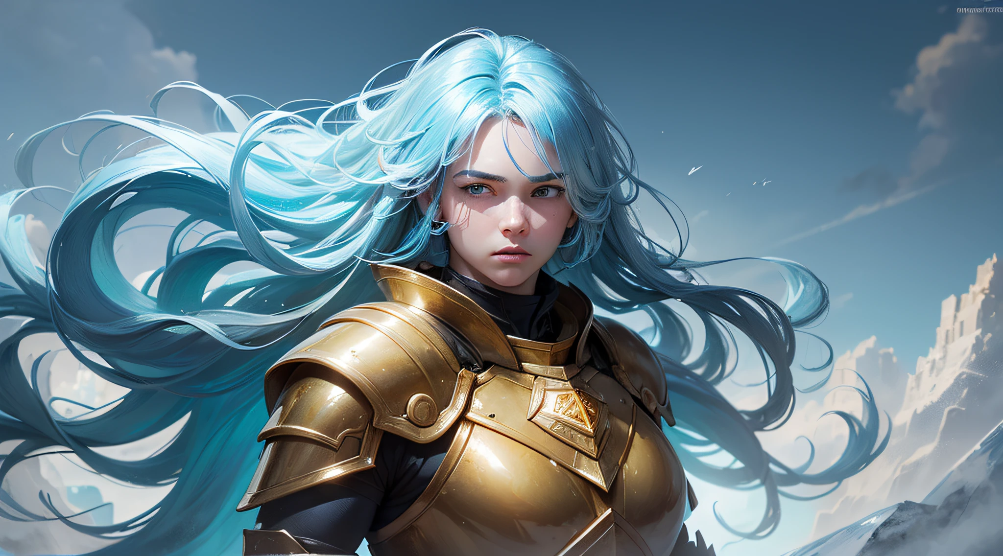 (big boy:1.3),(solo:1.5),athletes,(masterpiece,best quality:1.2),ultra-detailed,(photorealistic:1.5),(blue eyes:1.1),(golden armor:1.2), crimson cape, majestic mane, powerful stance, dazzling aura, cold ice, gleaming,natural lighting,(sky blue hair:1.3),(upper body:1.1),(White and clean face:1.1),(Round plump face:1.3),confident,A steely-eyed, unyielding,(upper body:1.1),
(the background is Gorgeous ice freezing chilling freezing,:1.2),(Smooth girlish skin:1.1),(Long hair:1.2), --auto --s2