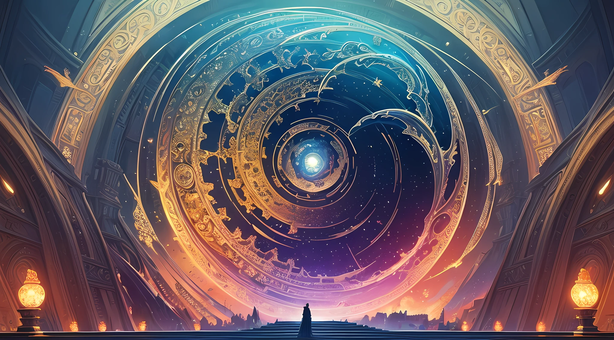 (masterpiece, top quality, best quality, official art, beautiful and aesthetic:1.2), 1 fenix, intricate details, fractal art, landscape, colorful,