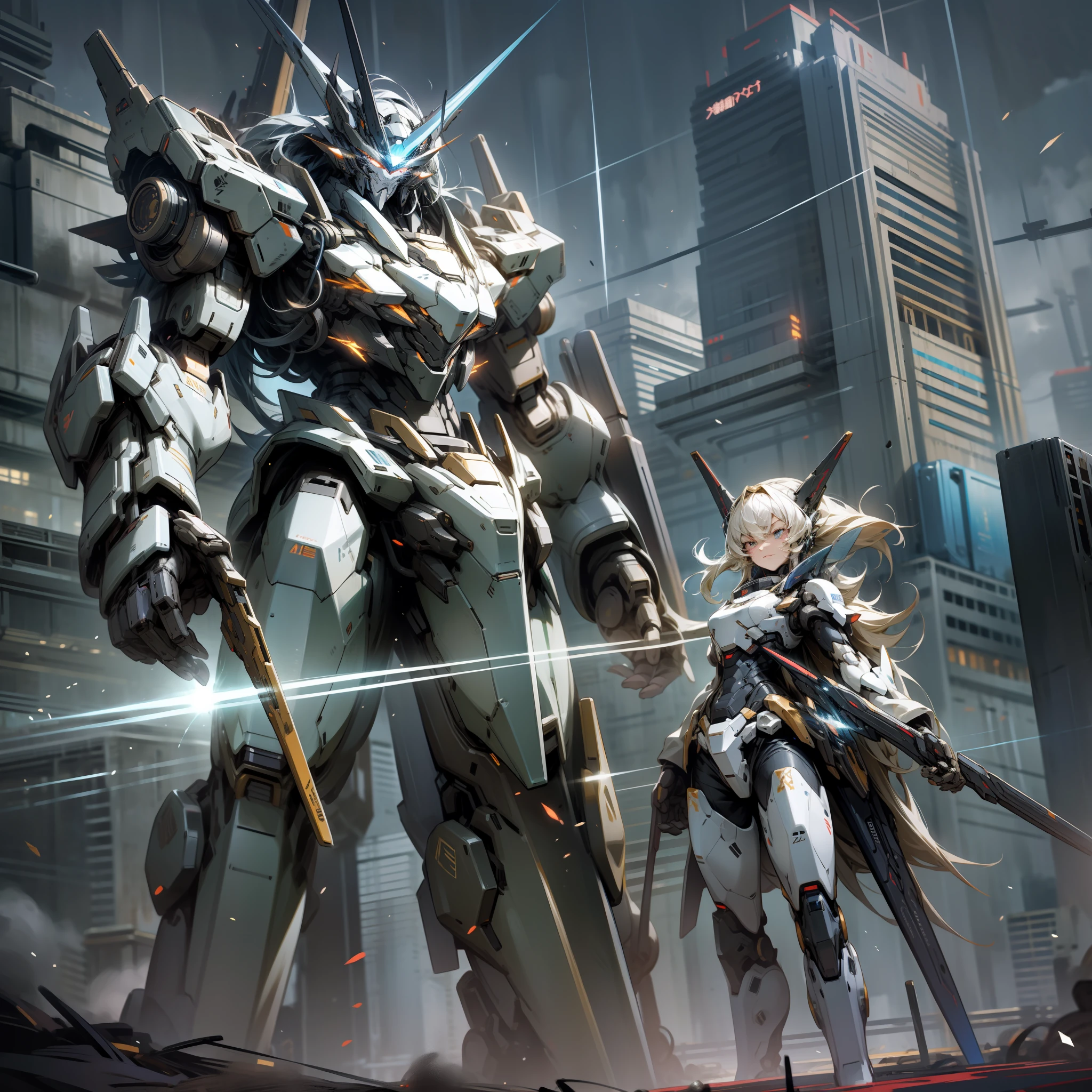Wonderful night, dark, shining mecha, eyes flooded, exquisite armament, sci-fi atmosphere, strong shock effect.