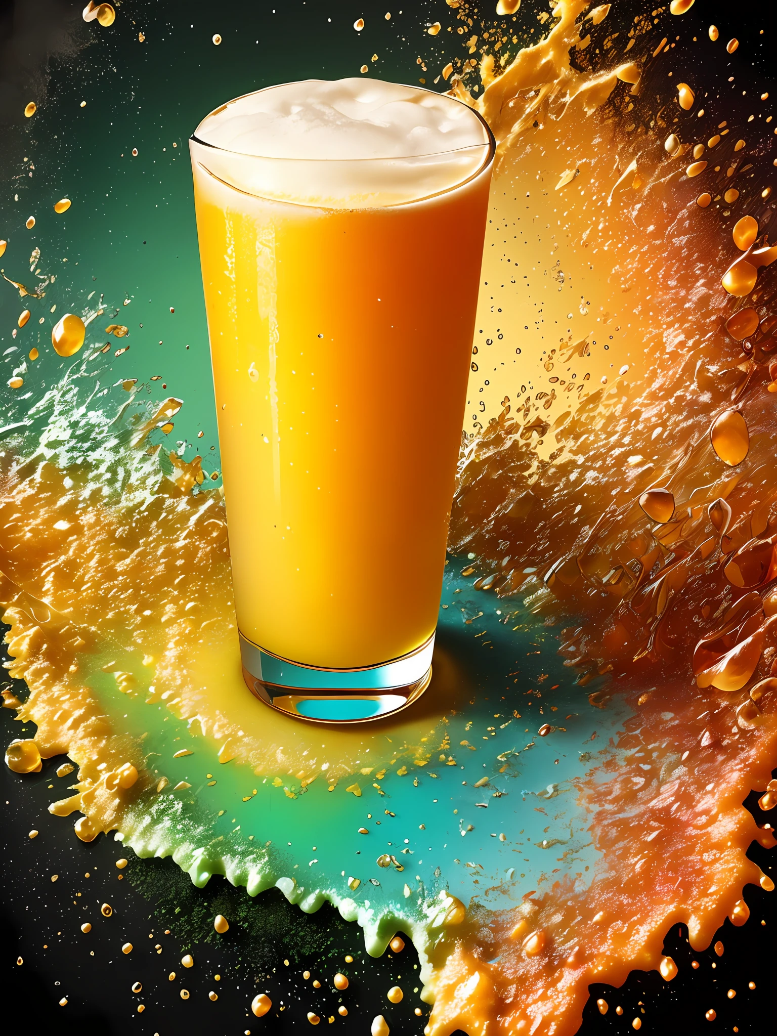 Creamy white foam slightly overflows from the glass