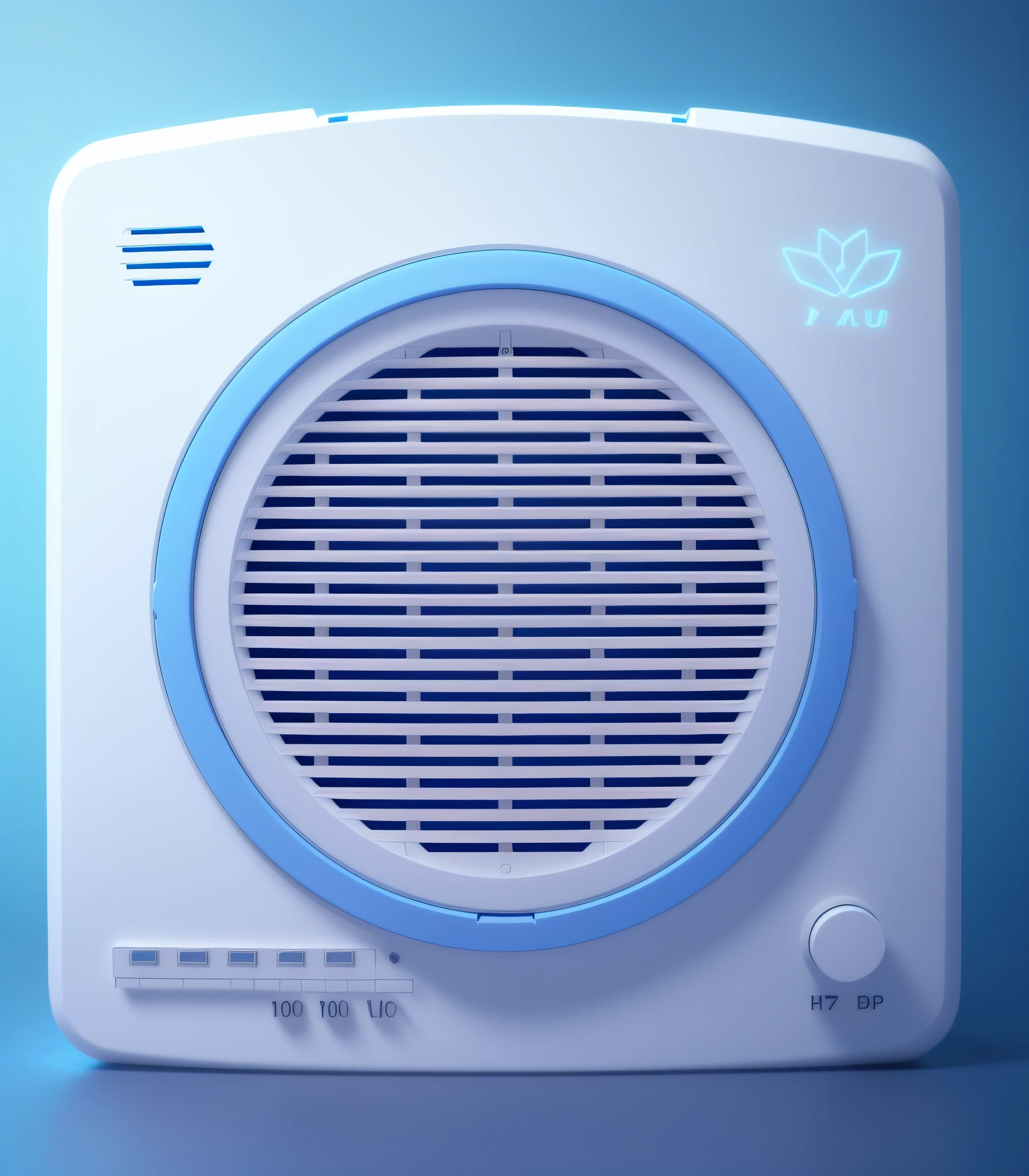 A controller icon, blue, frosted glass, transparent technology sense, industrial design, white background, studio lighting, 3D, C4D, blender, OC rederer, pinterest, dribble, high detail, 8k