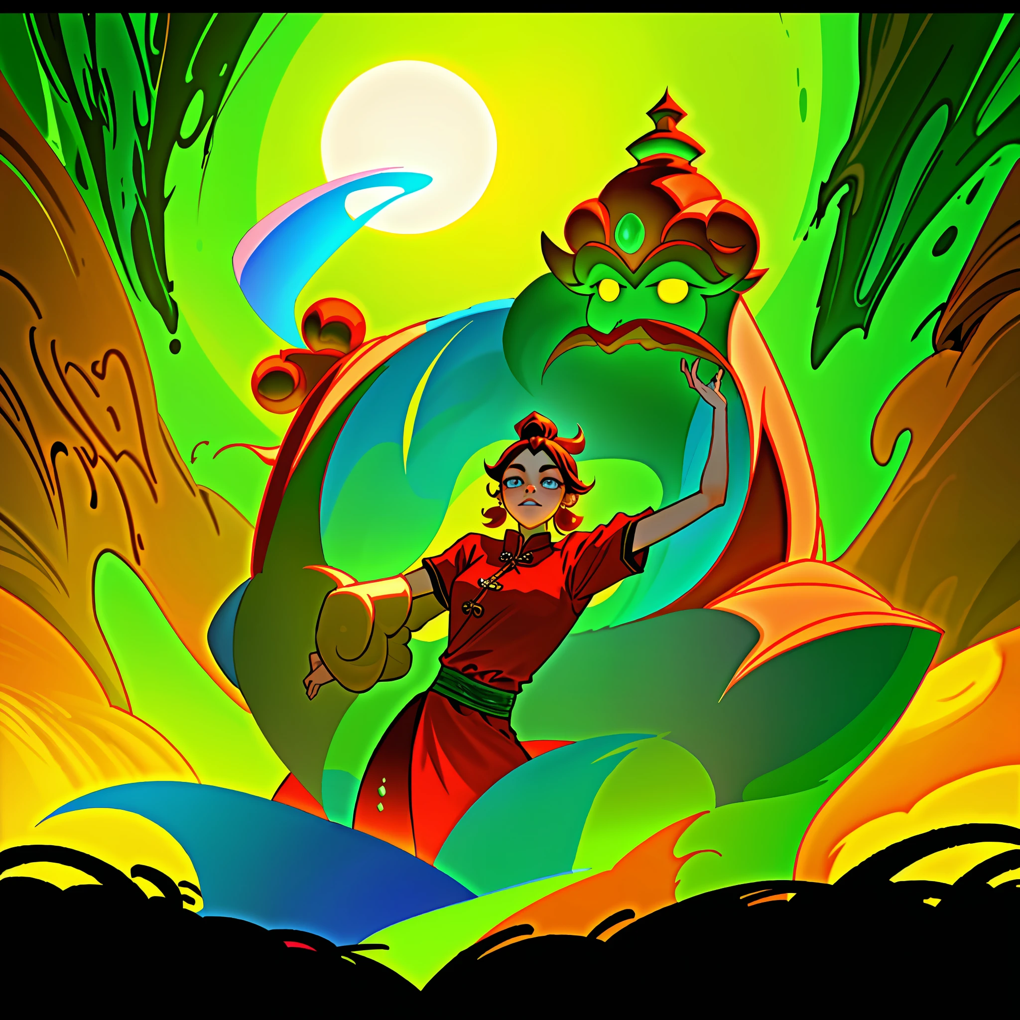 Envision a realm where the grandeur of Hindu mythology converges with enchanting magic, inhabited by creatures bearing both fairy-like delicacy and the charm of anthropomorphic animals. This captivating universe mirrors the ancient beauty of Chinese landscapes.