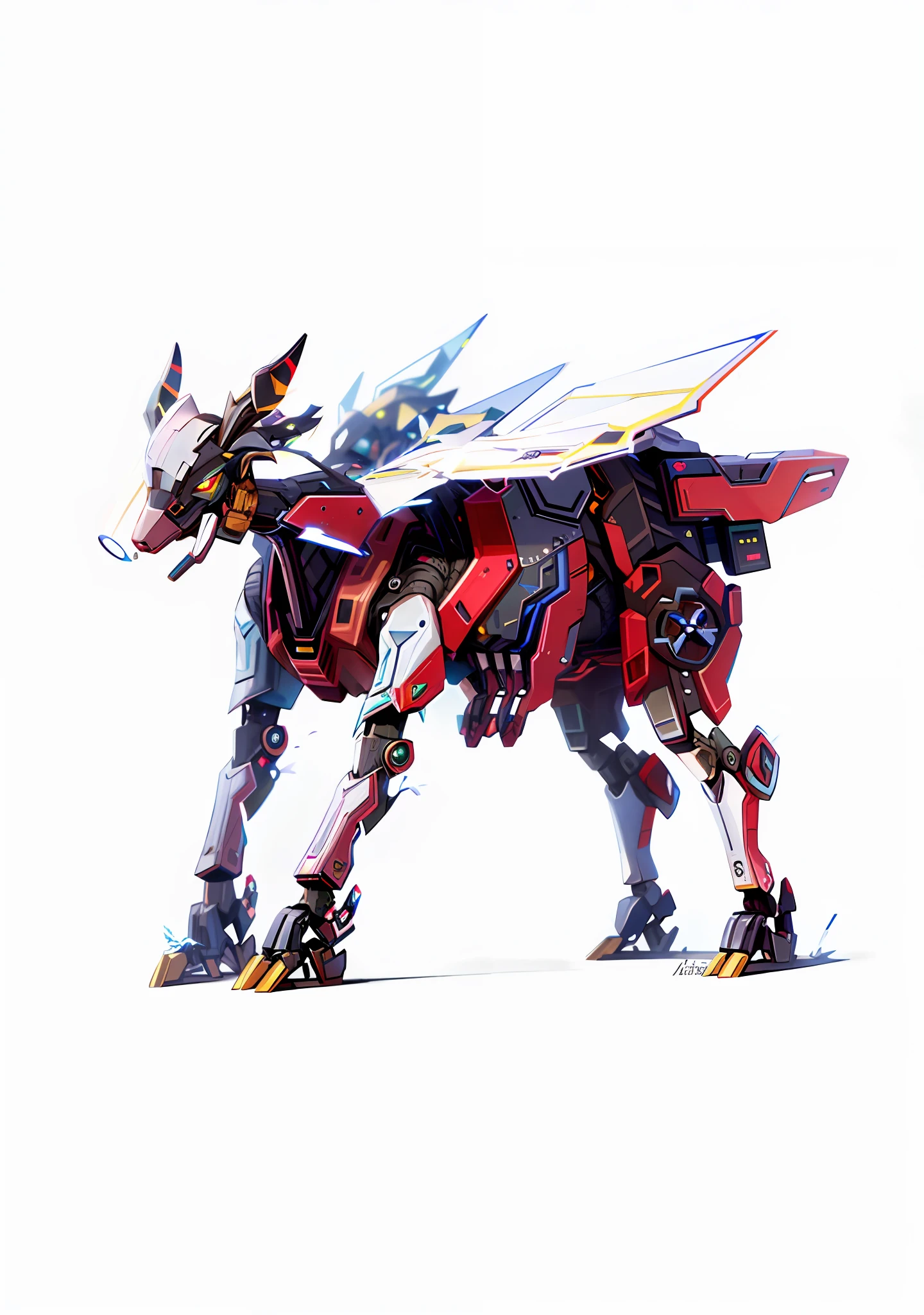 Mechanical creatures, antelopes, wisdom, AI, lightness, agility, grace, machine, industry, sheep, nanotechnology, mecha, mechanical, ingenious, exquisite