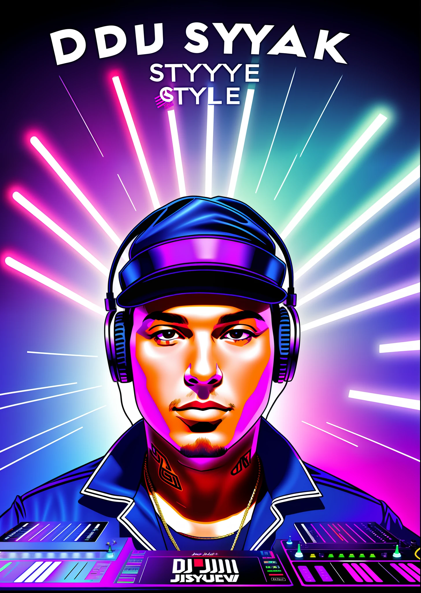 dj style logo ,written DJ Farruko,