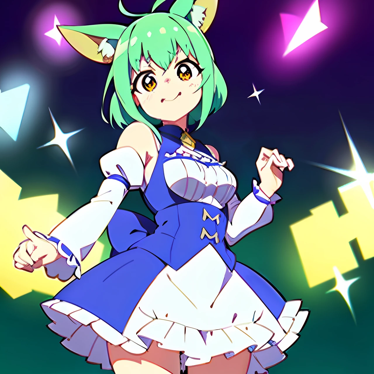 Uma Musume Satono Diamond Moe Sleeve Princess Cut Green Dress Ruffles