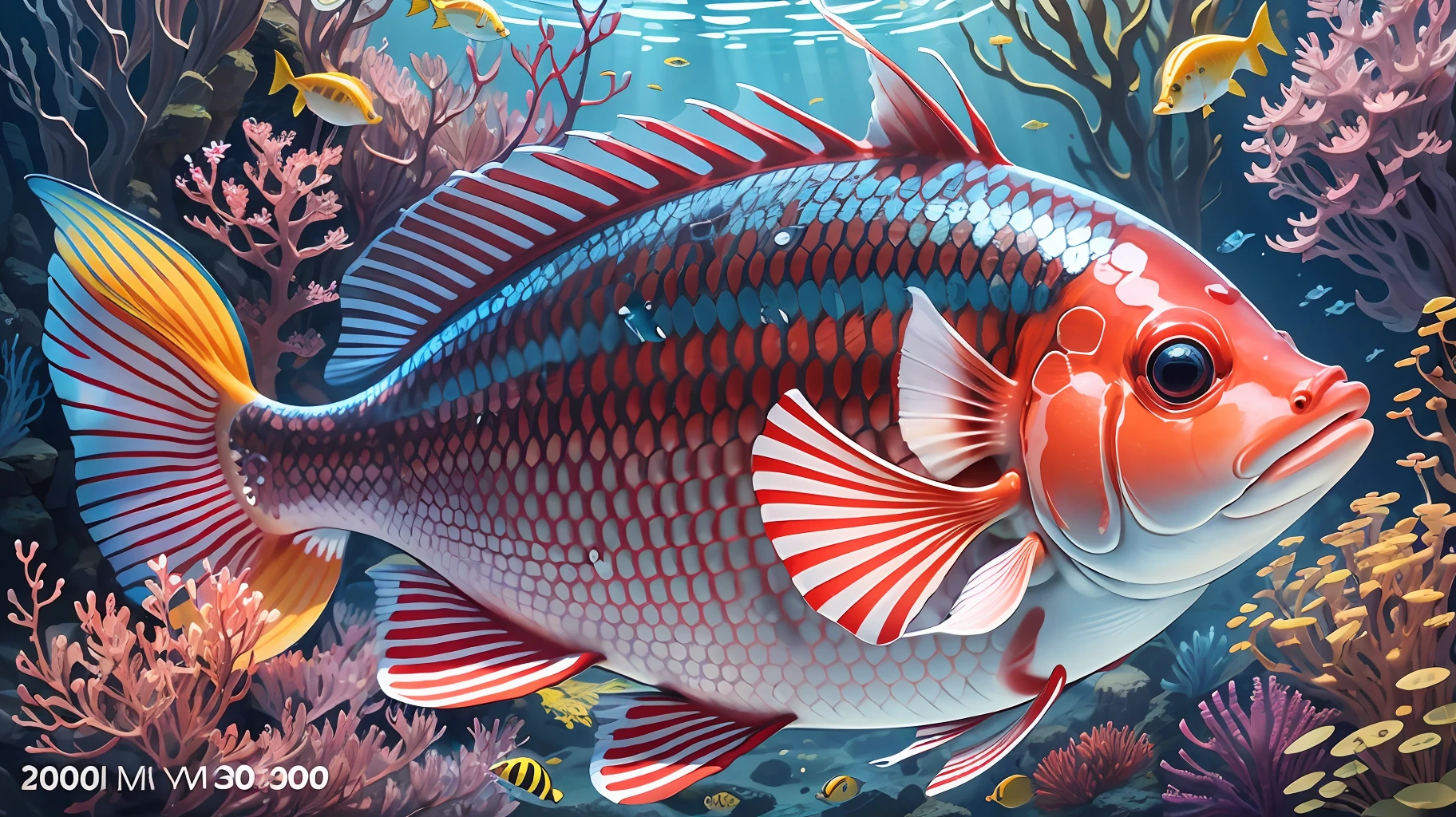 {masterpiece} Description: Vibrant red fish on transparent background. Stamped marine beauty. (Width: 800, Height: 600, Method: DPM2, Steps: 20, CFG Scale: 8, Seed: 54321, Upscale: 2)
Tags: Masterpiece, Fish, Red, Transparent background, Marine beauty, Prints. --auto --s2