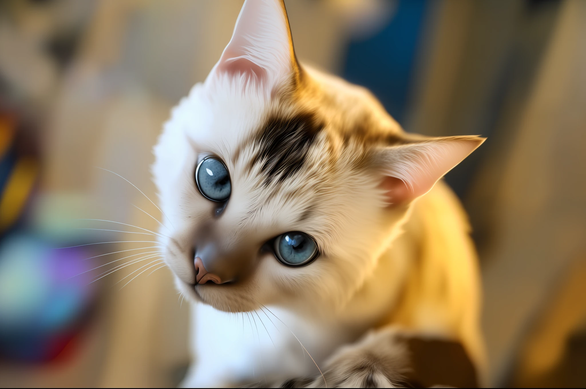 Cat dressed in gothic, ultra detailed, amazing lighting, hyper detailed, 8k, unreal engine 5, 3D rendering