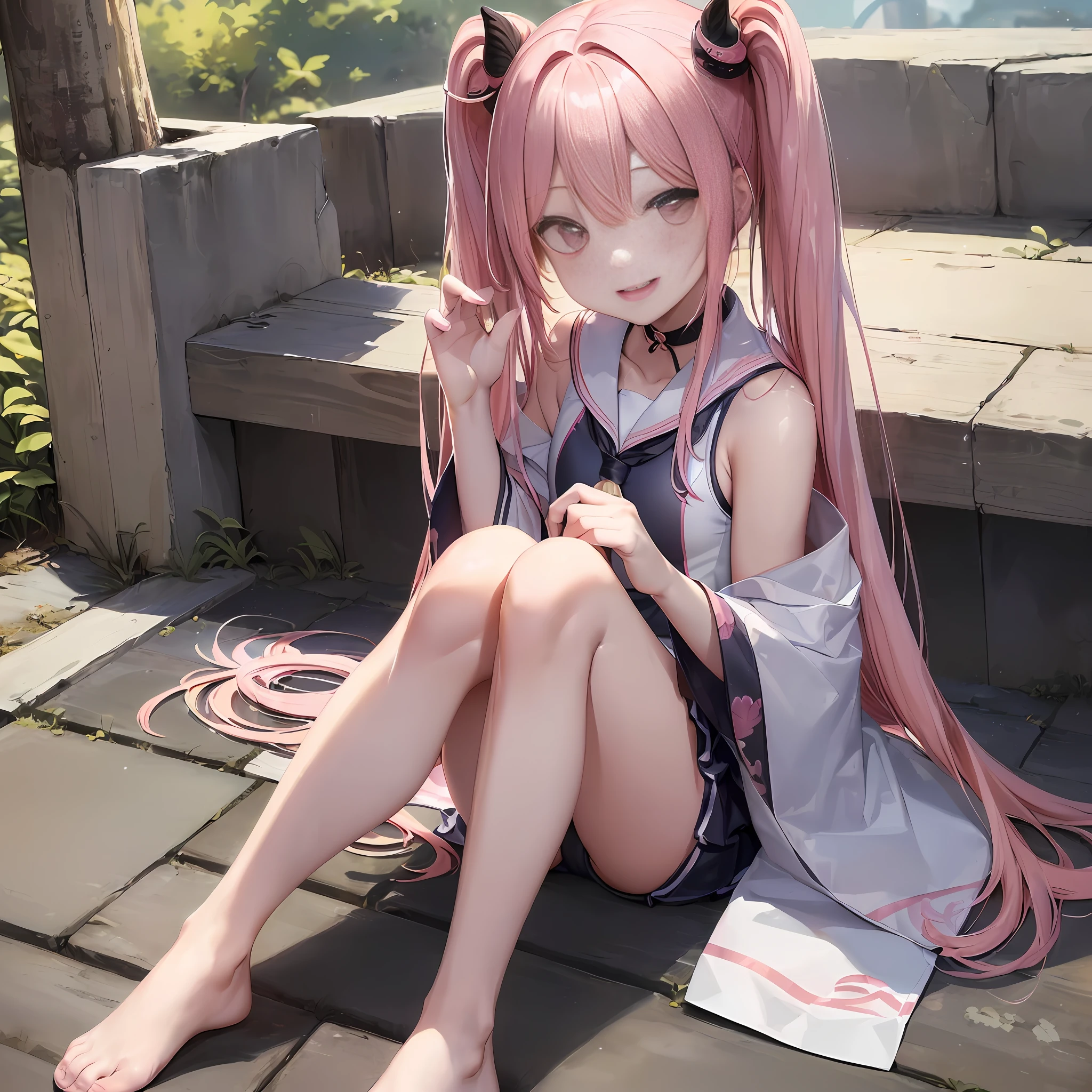 杰作级别的，最高画质，小萝莉，，(school swimsuit:1.3),凉鞋，twintails,sitting on ground,beach,全身，((萌态十足,cute,smile))，性感，蓝色长发，大胸部,超透视，，,,((textured skin, anatomically correct, masterpiece, UHD, ccurate, high details, super detail, high quality, best quality, highres, 1080P)),outdoors,(，皮肤光泽，皮肤质量,full body:1.6)(:1.3), (Loli), (Fair Skin, (Beautiful Girl: 1.5), (Skin Quality: 1.5), (Glossy Skin,glowing pupils: 1.3), (Beautiful Girl), (Superb Body), medium Hair, (Straight Hair), ((pink Hair)), Hair with Beautiful Details,柔和光，